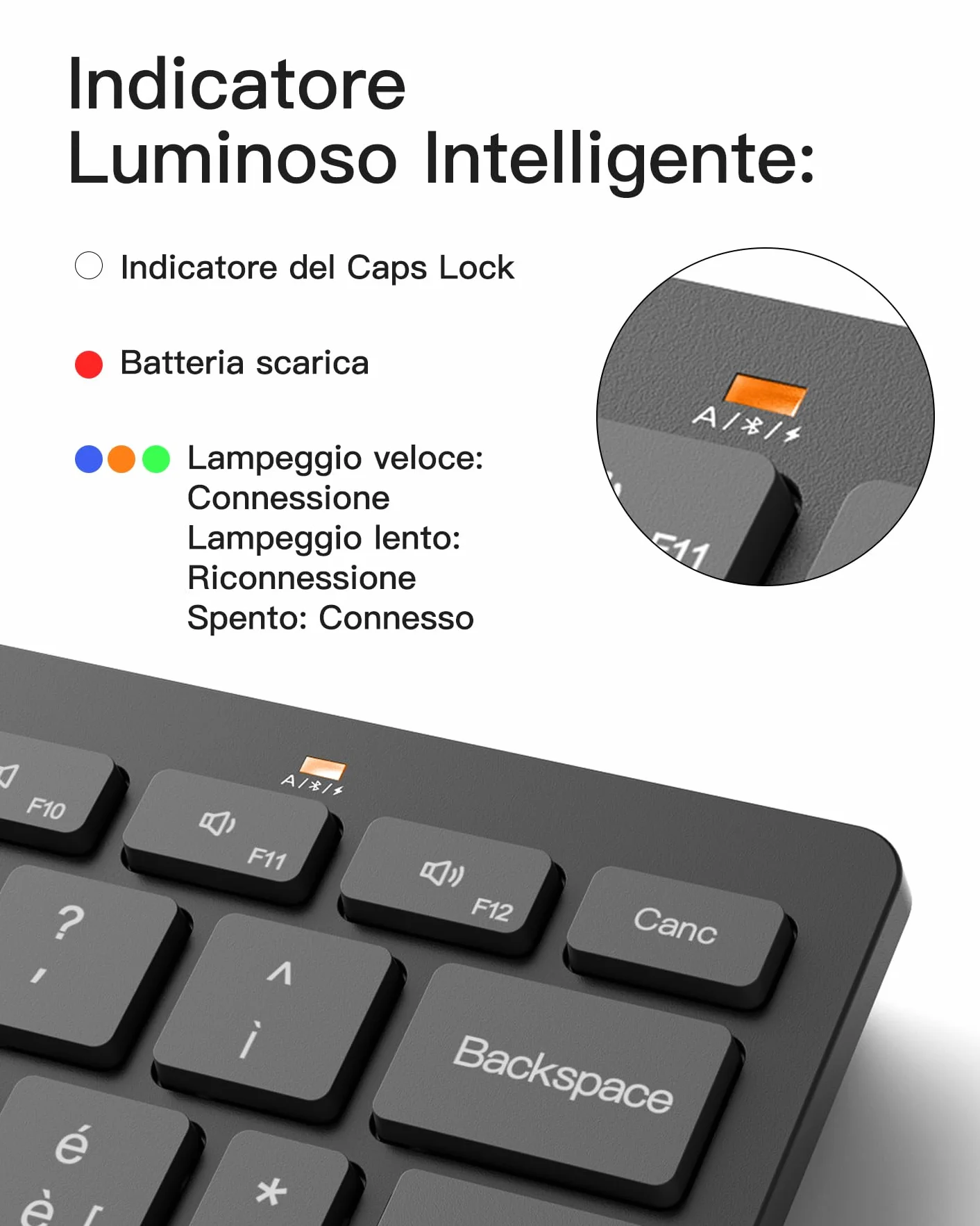Inateck Tastiera Bluetooth Wireless Ultra-Sottile Connessione a 3 Dispositivi, Compatibile con iPad Pro/Air, PC, Windows, iPadOS, Android e iOS, Batteria da 18 Mesi, Design Portatile, Grigio