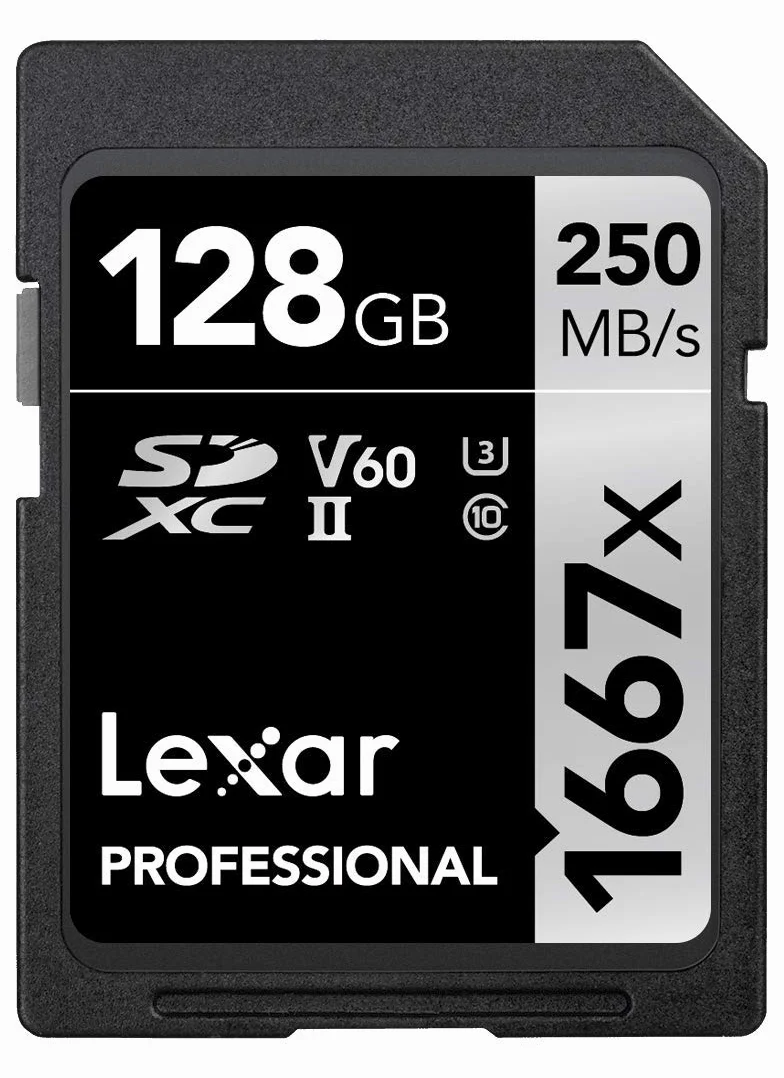 Lexar Professional 1667x Scheda SD 128 GB, SDXC UHS-II, 250 MB/s Lettura, Class 10, U3, V60 per Fotografi