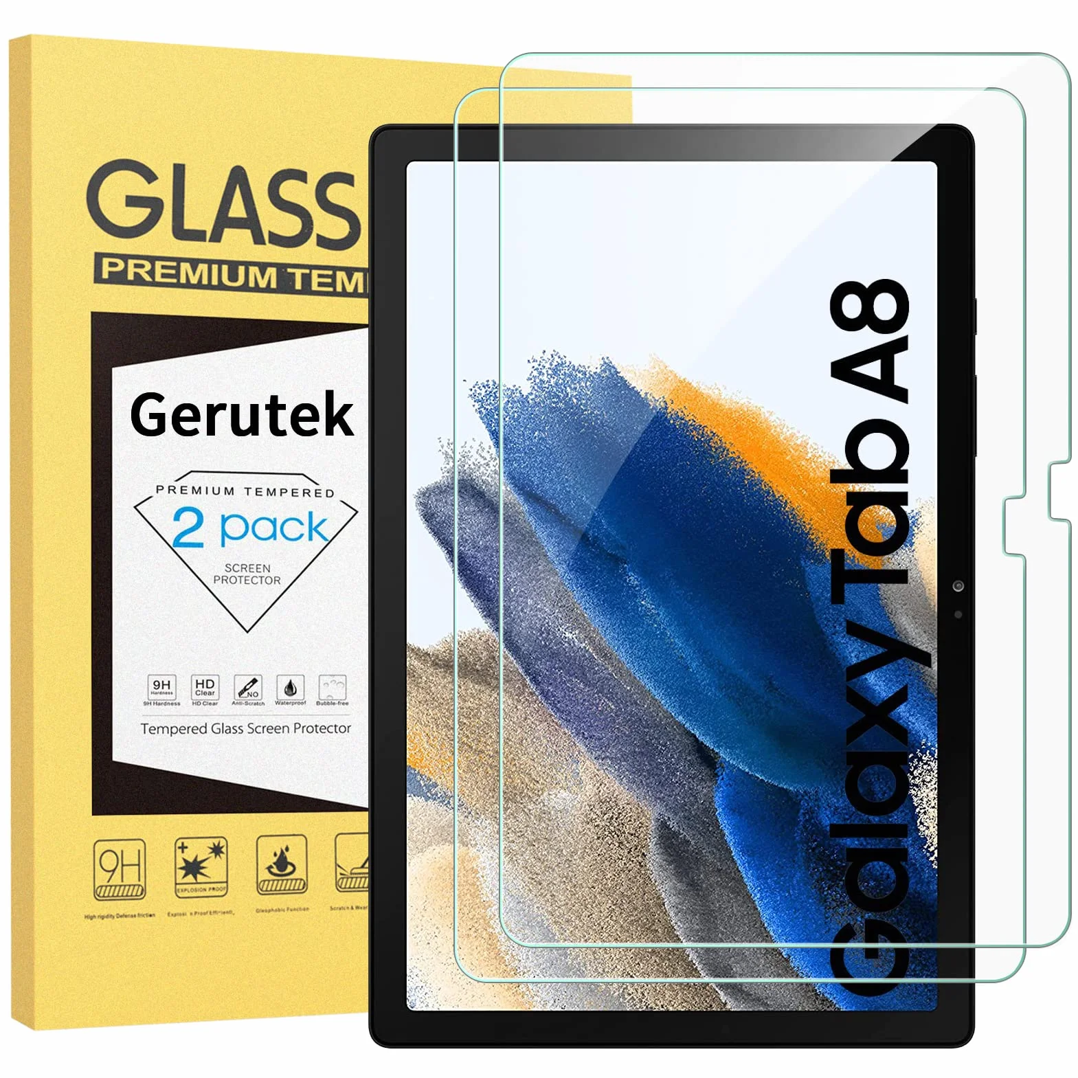 Pellicola Protettiva in Vetro Temperato per Samsung Galaxy Tab A8 2021 10.5 Pollici SM-X200/X205 2 Pezzi 9H Antigraffio