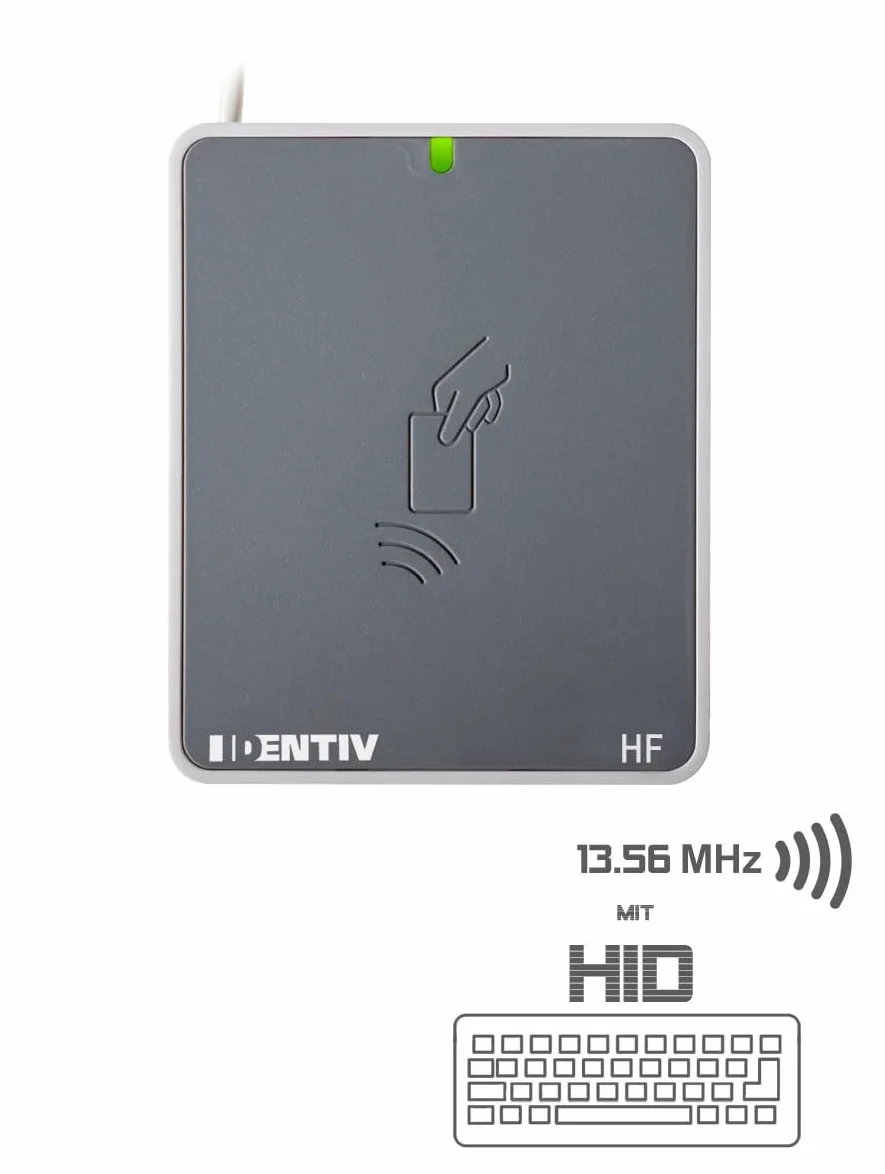 utrust 3721 F - Lettore multi-ISO con emulazione della tastiera USB 2.0/13,56 MHz / ISO14443 e ISO15693 / CCID
