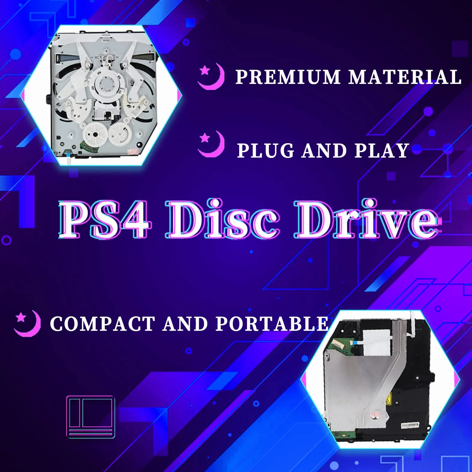 Gugxiom Sostituzione dell'unità Ottica, Sostituzione dell'unità Dvd Blu-Ray PS4 per Sostituire L'unità Dvd con Shredder 490a, Supporta Blu Ray e Monoculare, per PS4 KEM 490