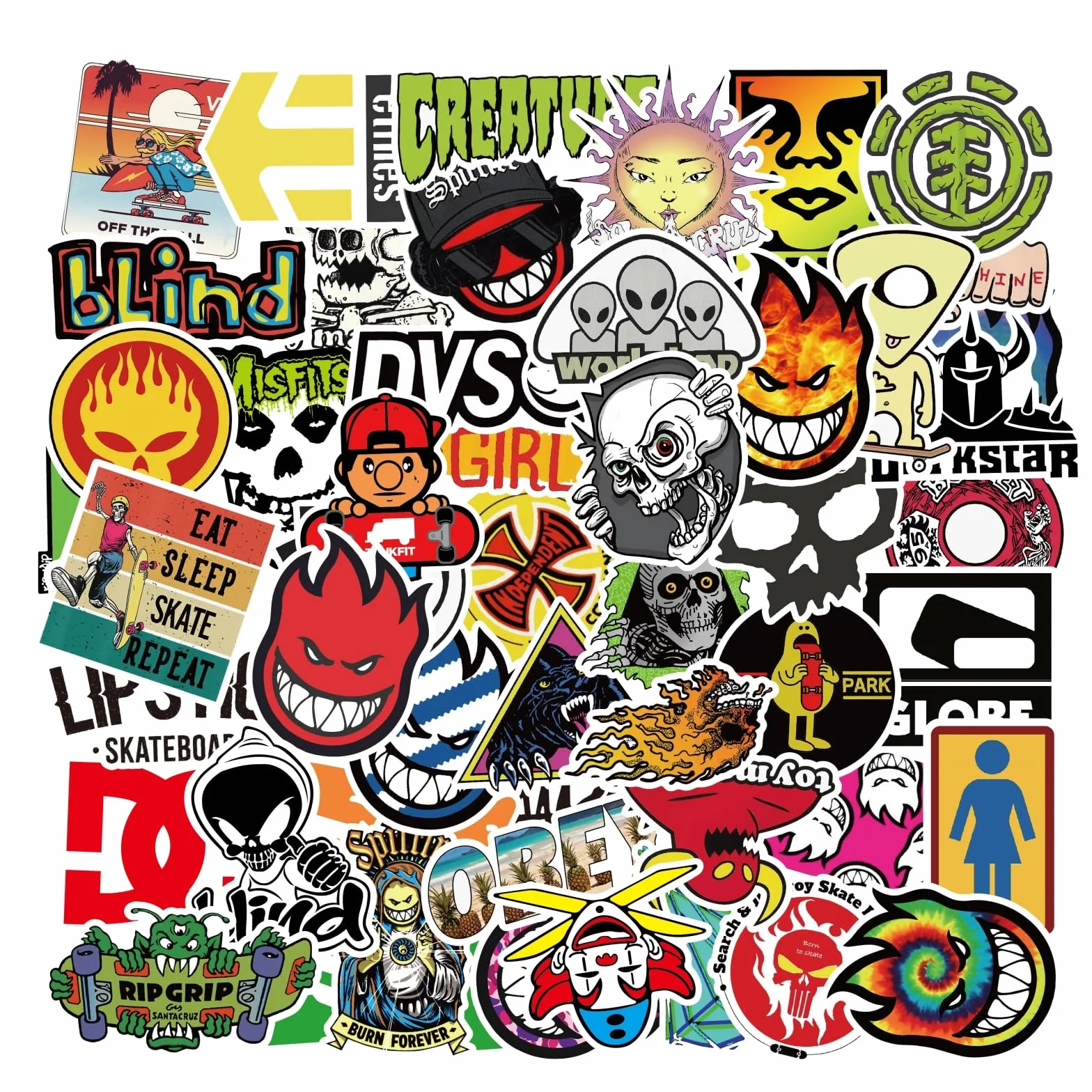 Adesivi fantastici per adulti, adolescenti e bambini, 100 pezzi, adesivi in vinile impermeabili alla moda, per computer portatile, skateboard, borracce d'acqua, casco da bicicletta, skateboard