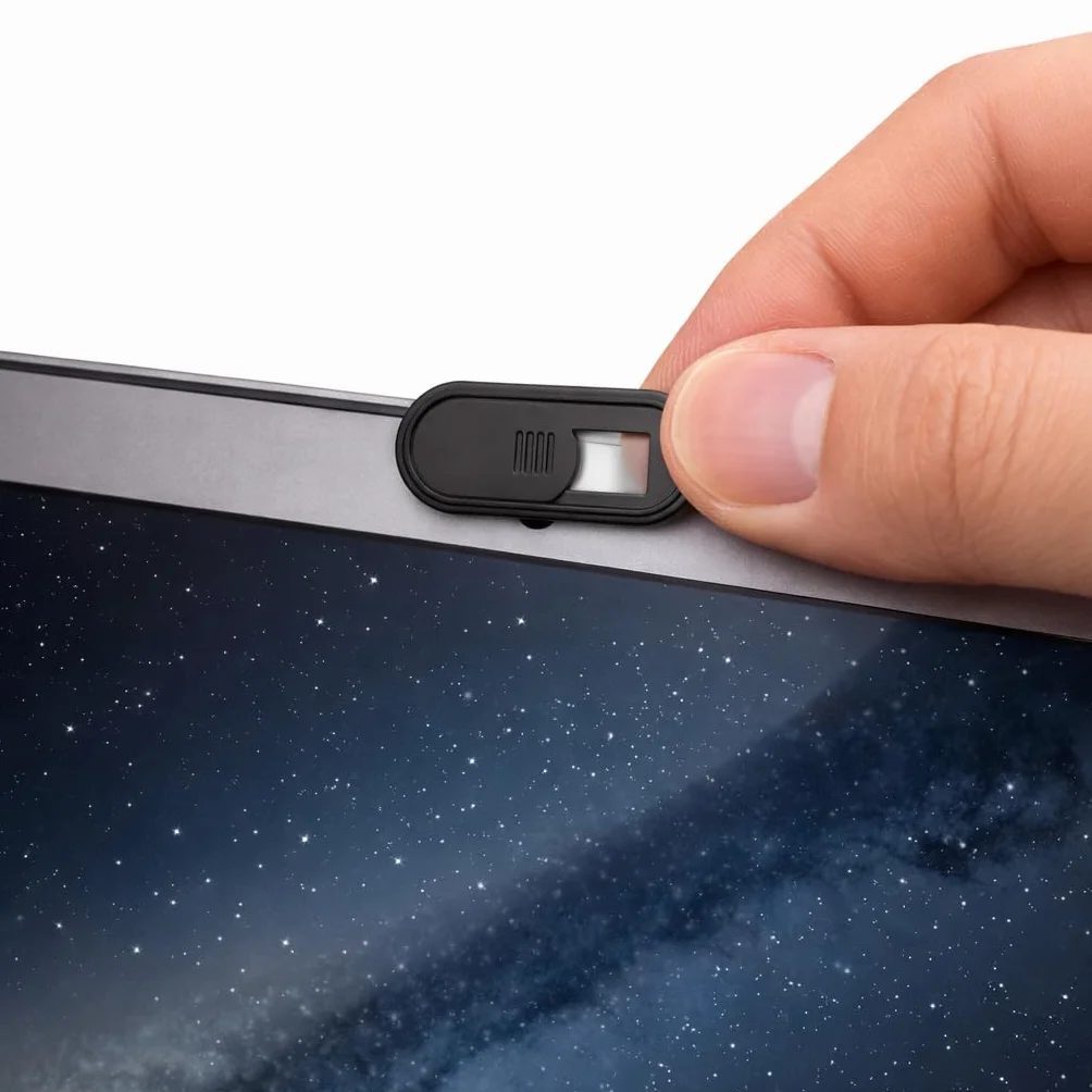 Webcam Cover Grande Ultra Sottile Scorrevole, Copri Telecamera Privacy per Laptop, PC, MacBook, iMac e Tablet, Nero