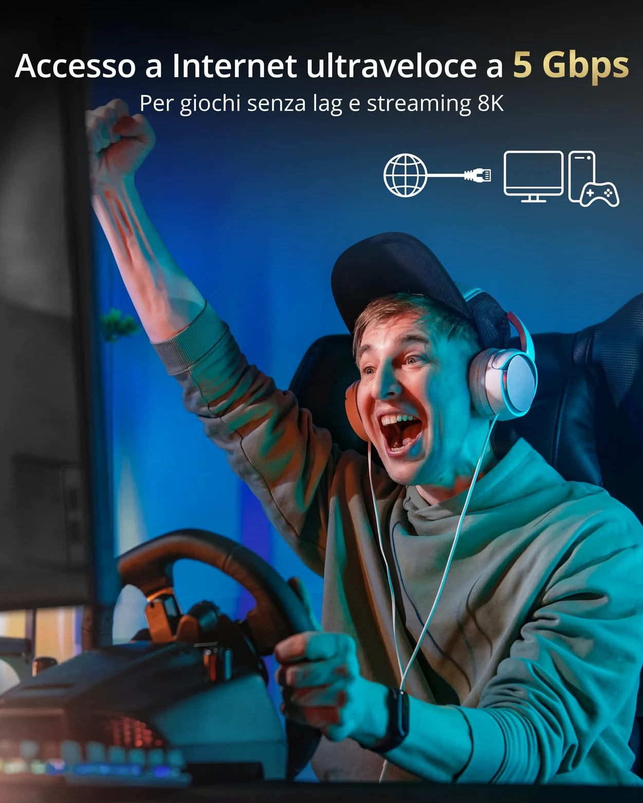BrosTrend PCIe Scheda di Rete 5 Gigabit, PCI Express Adattatore di Rete Ethernet RJ45 LAN Controller, 5/2,5/1Gbps/100Mbps, PCIe Scheda Ethernet per Windows 11/10, Server 2022, NAS, Protezione a vita
