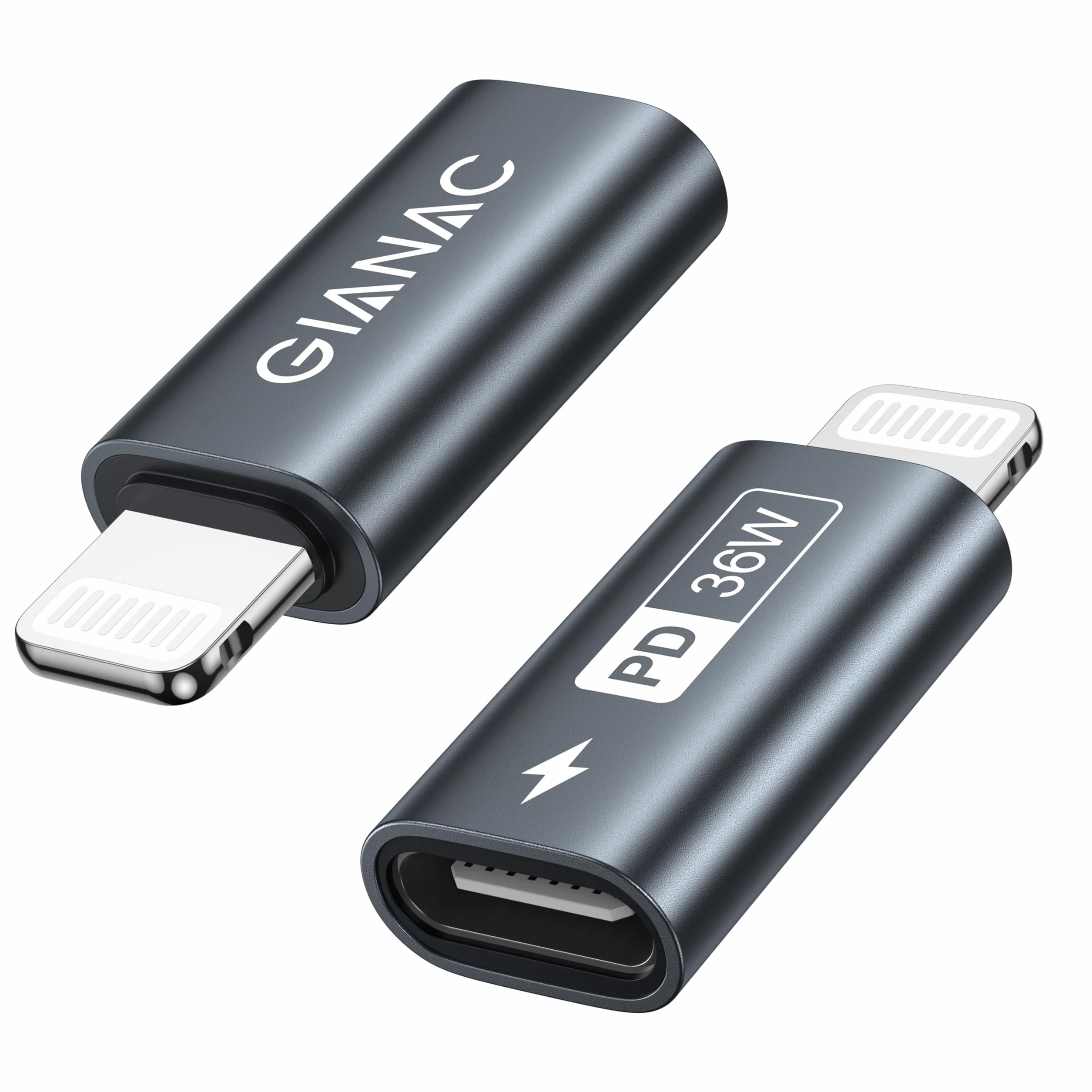 GIANAC Adattatore USB C a Lightning 36W Ricarica Rapida Compatibile con iPhone 14 13 12 11 Pro Max iPad Pro Air 5 Mini 6