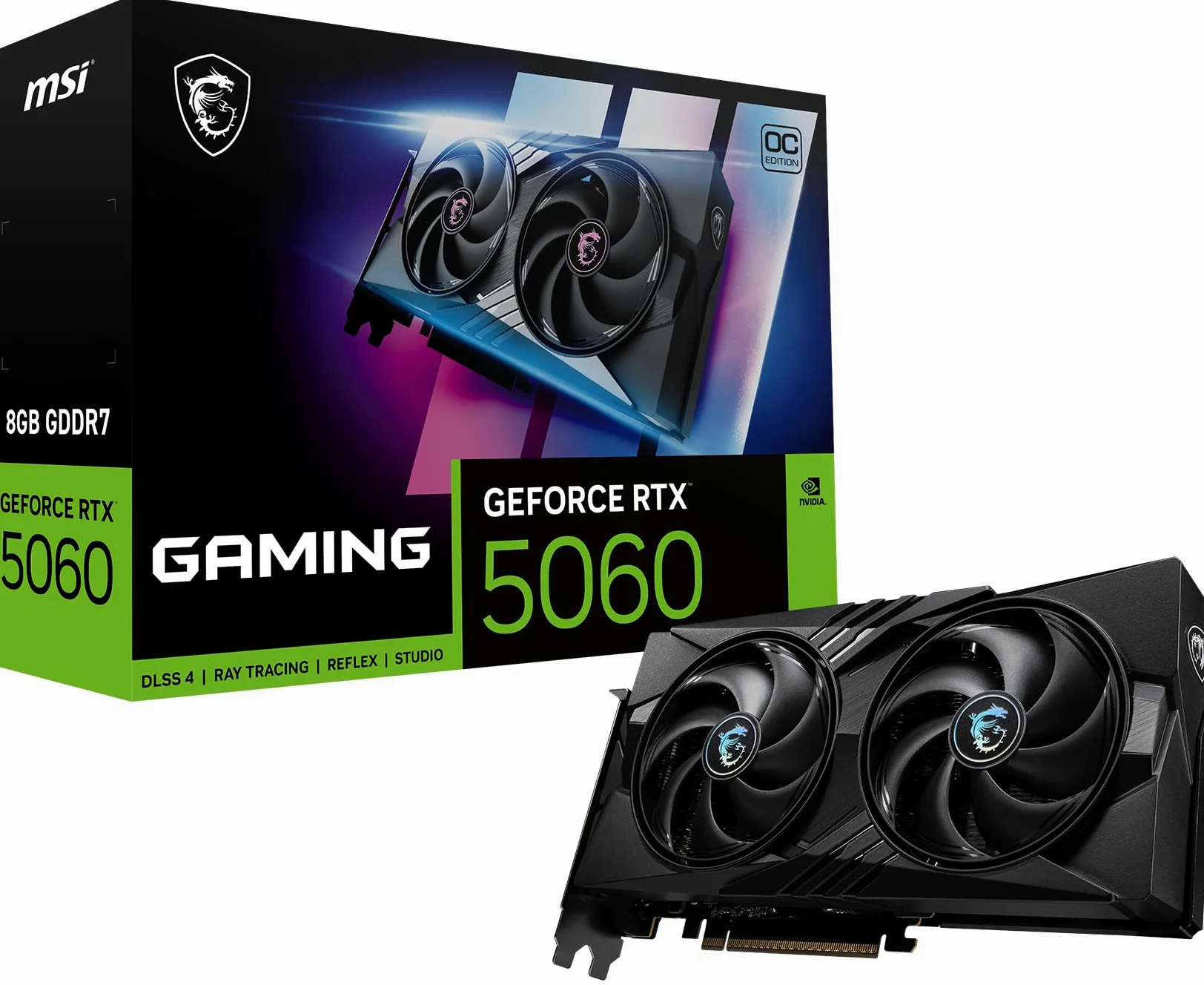 MSI Gaming RTX 5060 8G Gaming OC Scheda grafica (8 GB GDDR7, TBA-bit, Prestazioni estreme: TBA MHz, DisplayPort x3 2.1a, HDMI 2.1b, NVIDIA Blackwell Architecture)