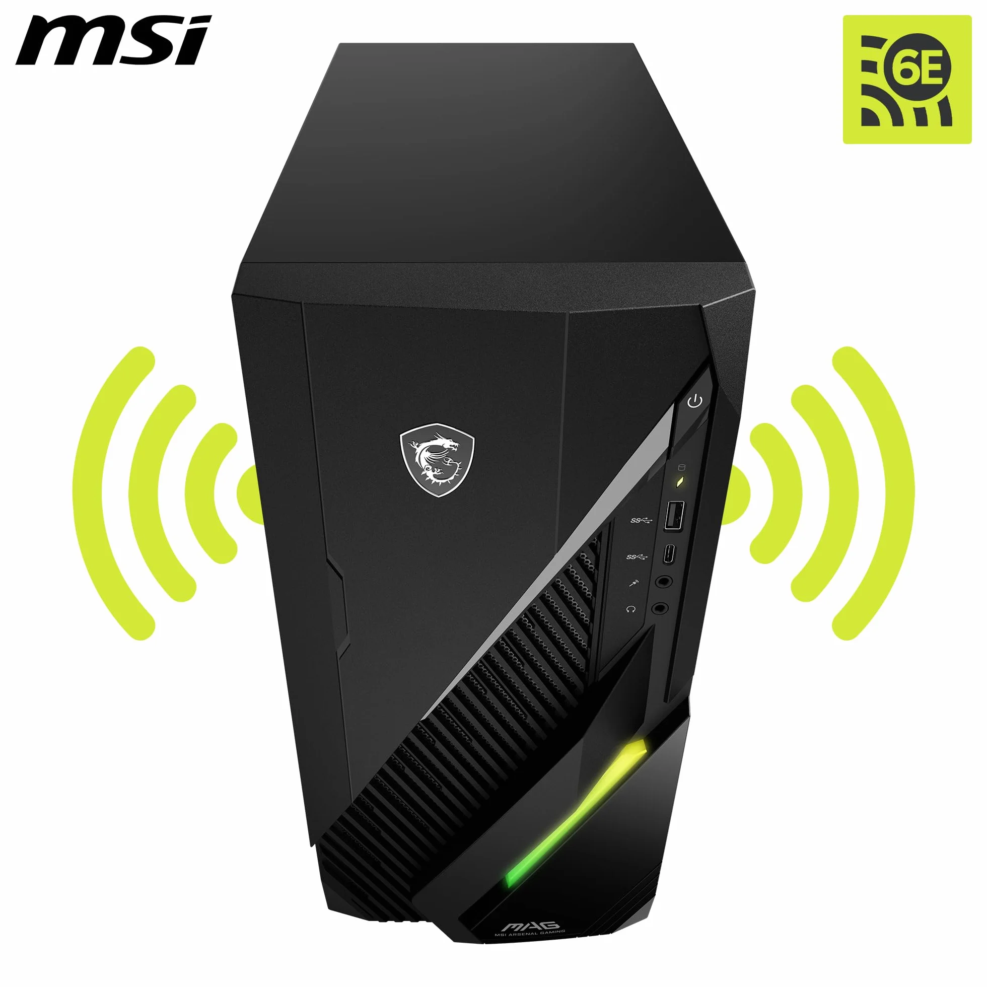 MSI MAG Infinite E1 14NVL5-104EU Gaming PC Intel Core i5 14400F GeForce RTX 5060 8G 16GB RAM DDR5 1TB SSD PCIe GEN4x4 NVMe Wi-Fi 6E 80+ Bronze