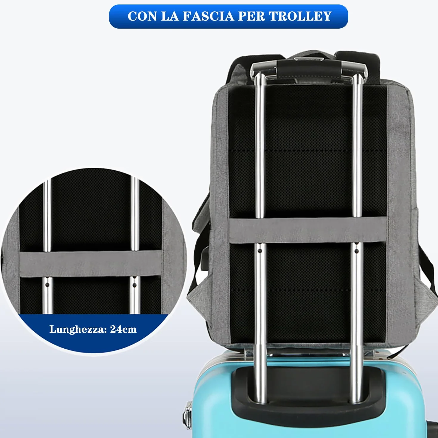 Zaino Porta PC Borsa per PC Portatile Custodia Computer Notebook Laptop con Attacco USB Scuola Lavoro Viaggio