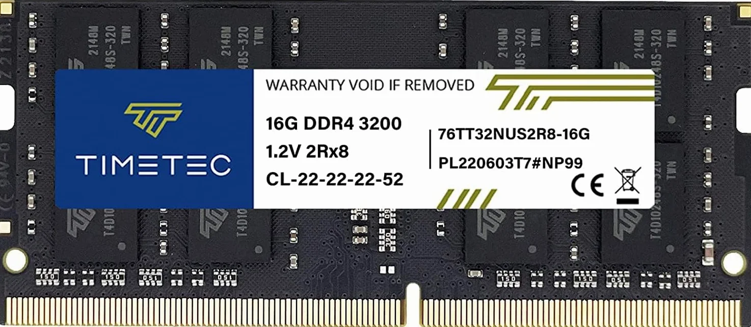 Timetec 16GB DDR4 3200MHz PC4-3200AA SODIMM RAM per laptop PC