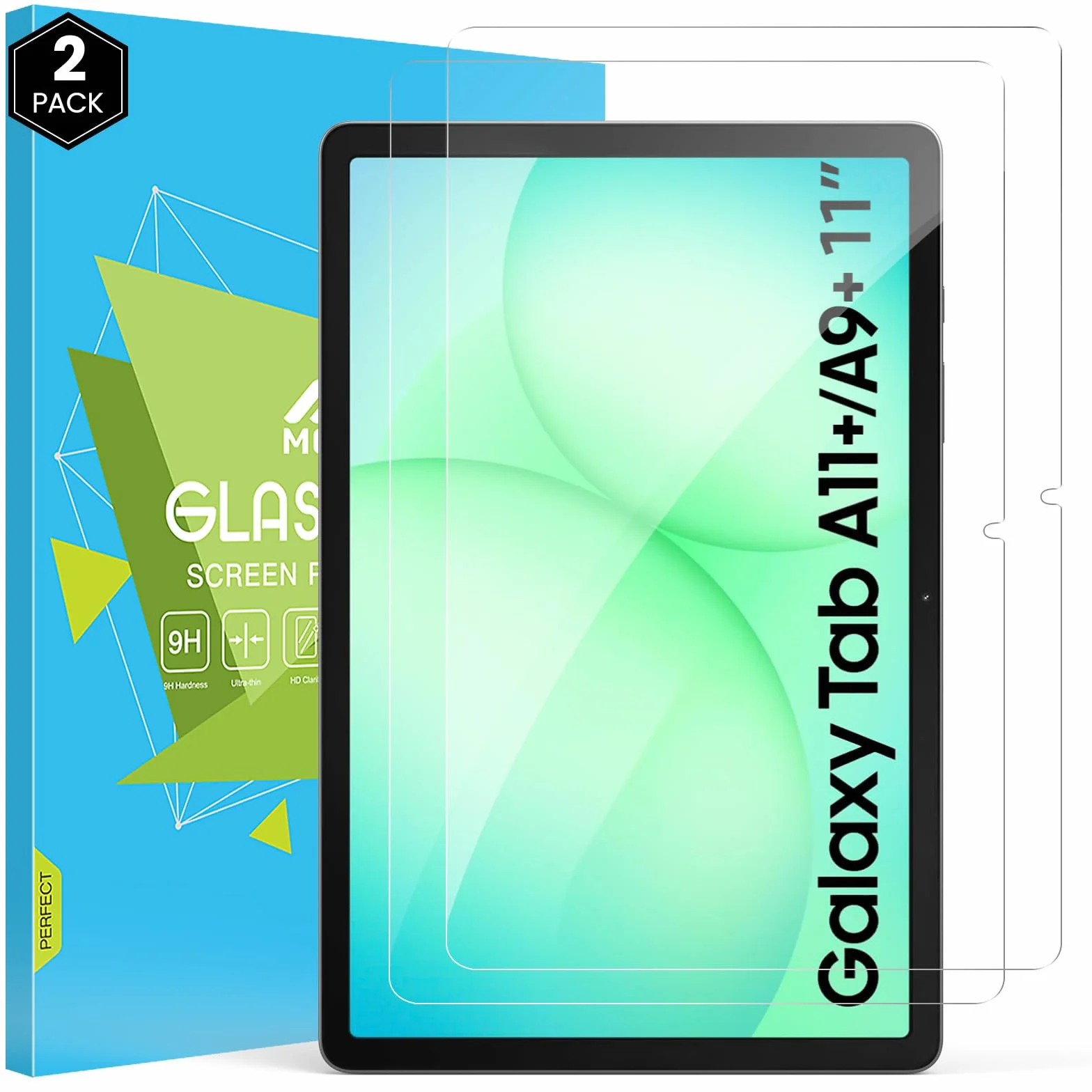 MoKo 2 Pezzi Vetro Temperato per Samsung Galaxy Tab A11 Plus 11 Inch 2025, Pellicola Protettiva HD