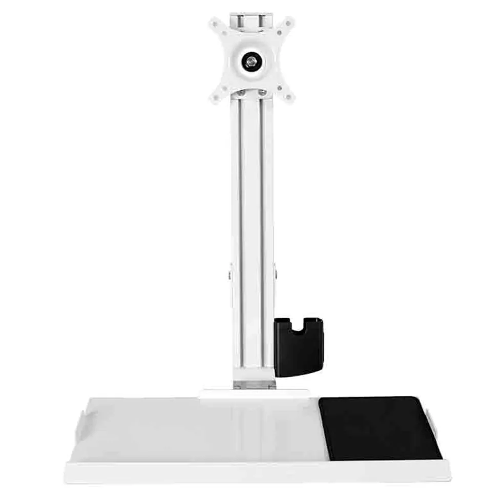 Supporto da Parete per Monitor da Ufficio con Braccio A Doppia Sezione E Vassoio Integrato, Adatto A Schermi da 15 A 27 Pollici. Accessori da Scrivania.