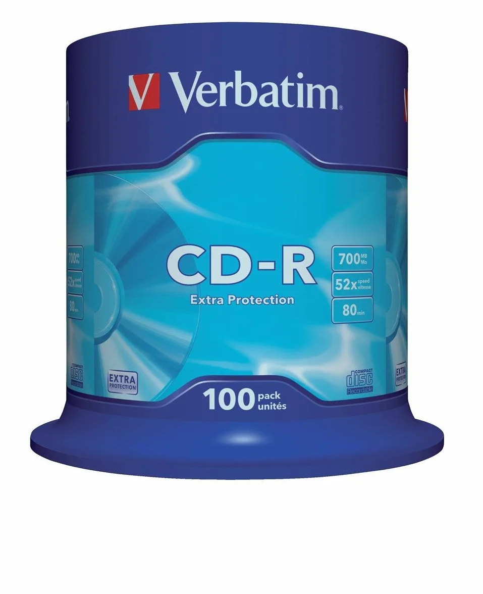 Verbatim CD-R 52x 700MB, confezione da 100