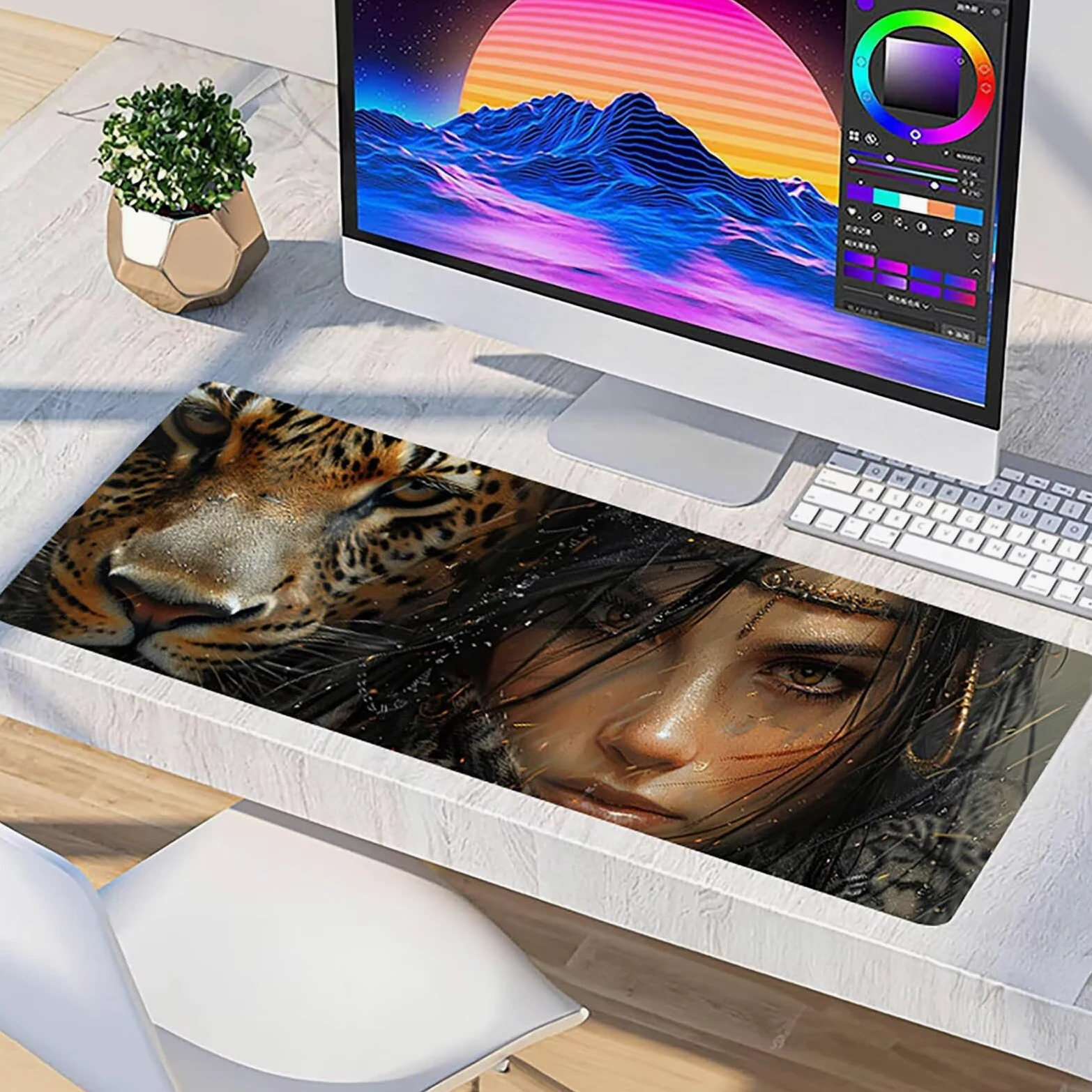 Tappetino Mouse XXL 1500 x 800 mm, Tappetino Mouse Donna, Gaming Mousepad Migliorare la Velocità e la Precisione, Mouse Pad con Base in Gomma Antiscivolo, Ufficio Accessori Gaming, Verde Y-3569