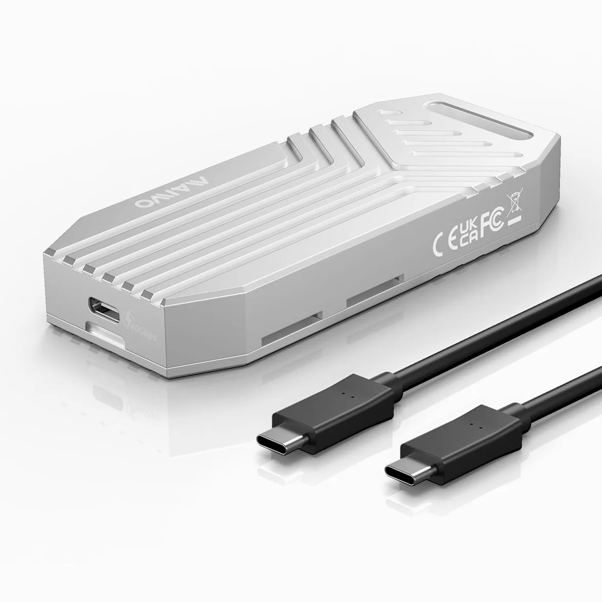 MAIWO Alloggiamento SSD M.2 NVMe con ventola di raffreddamento USB4 40Gbps con UASP Trim, capacità 8 TB, senza attrezzi, compatibile con Thunderbolt3/4 USB3.0/2.0