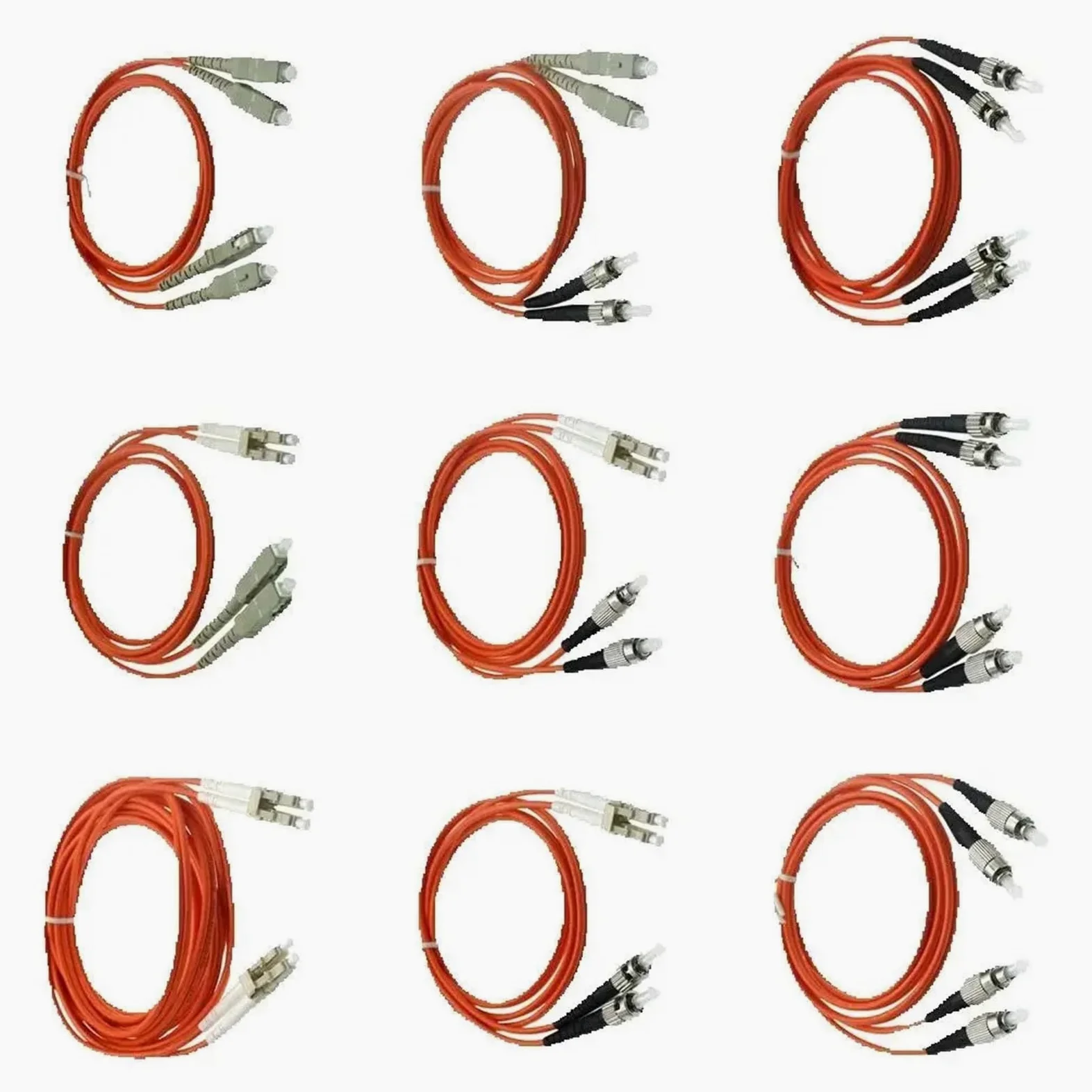 Cavo jumper in fibra ottica dual core multimodale Gigabit di grado portante Cavo multimodale doppio da LC a SC a FC a doppio cavo ST(Double SC-SC,30M)