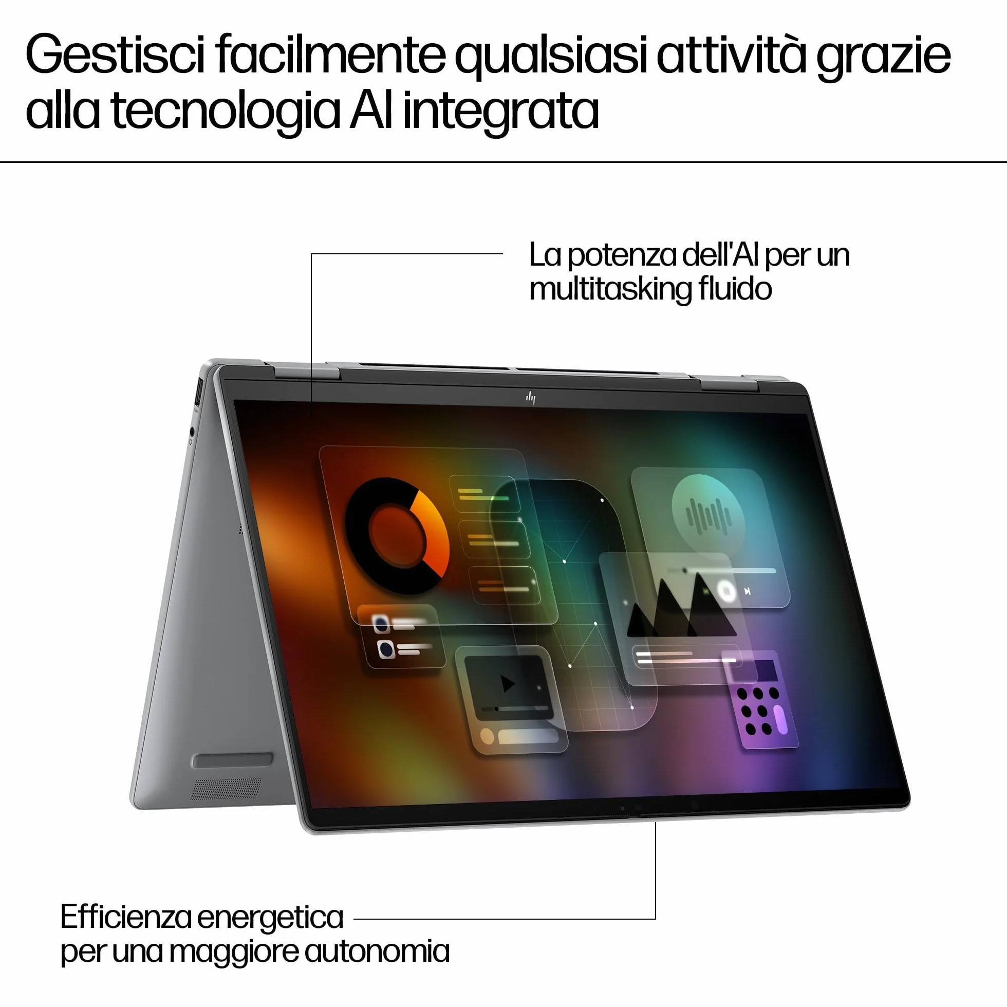 HP Envy X360 14-fc0002sl, Intel Core Ultra 7-155H, Intel Evo Edition, AI, RAM 32GB, SSD 1TB, Display Touch 14” OLED 3K 400 Nits VRR 120Hz, Poly Studio Cam TNR, Windows 11, Blu