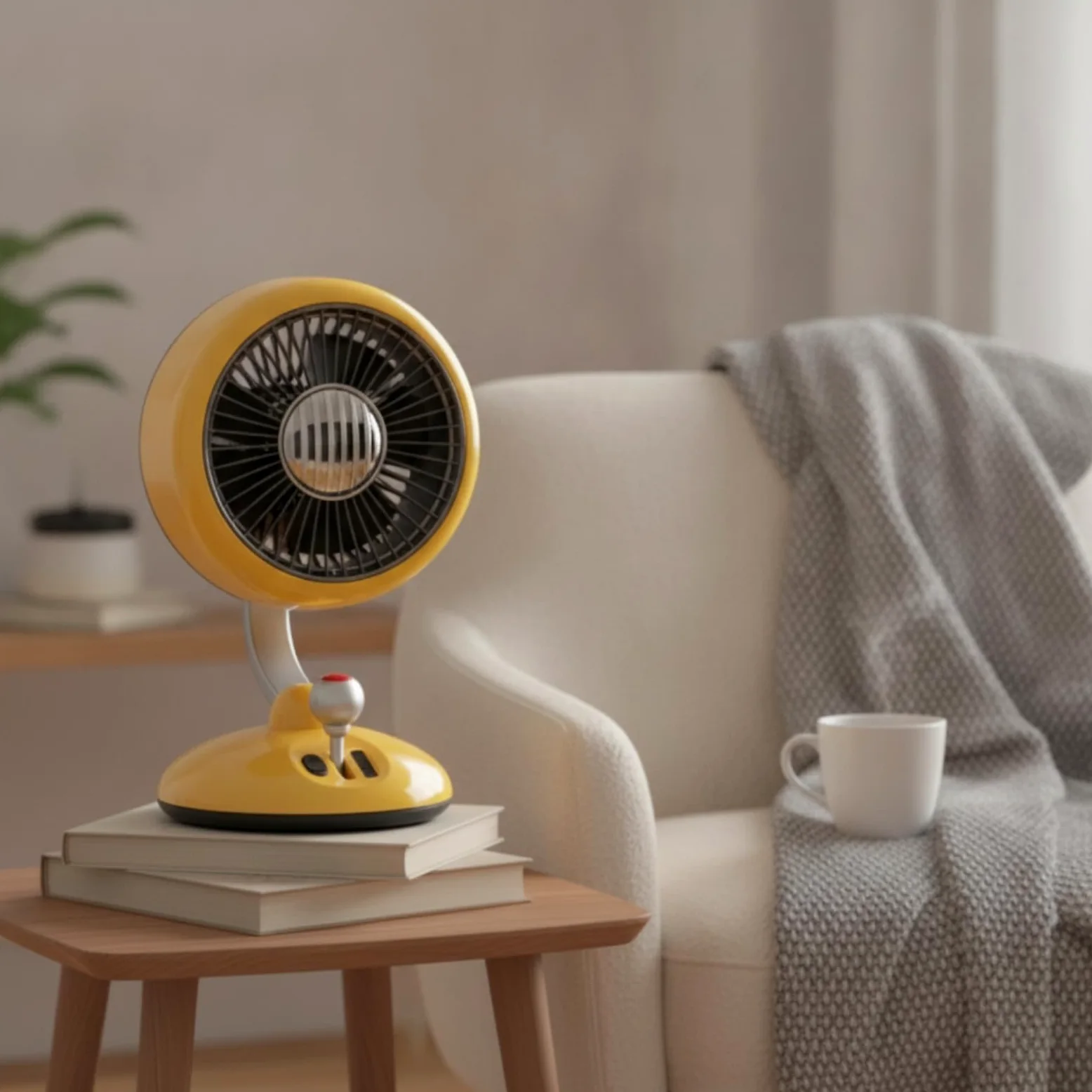 Ventilatore USB da Scrivania Ventilatore da Tavolo Silenzioso Portatile Ricaricabile con Griglia Arrotondata Regolazione Velocità a Materiale Plastica Adatto per Lavoro Casa Riposo, Rosso