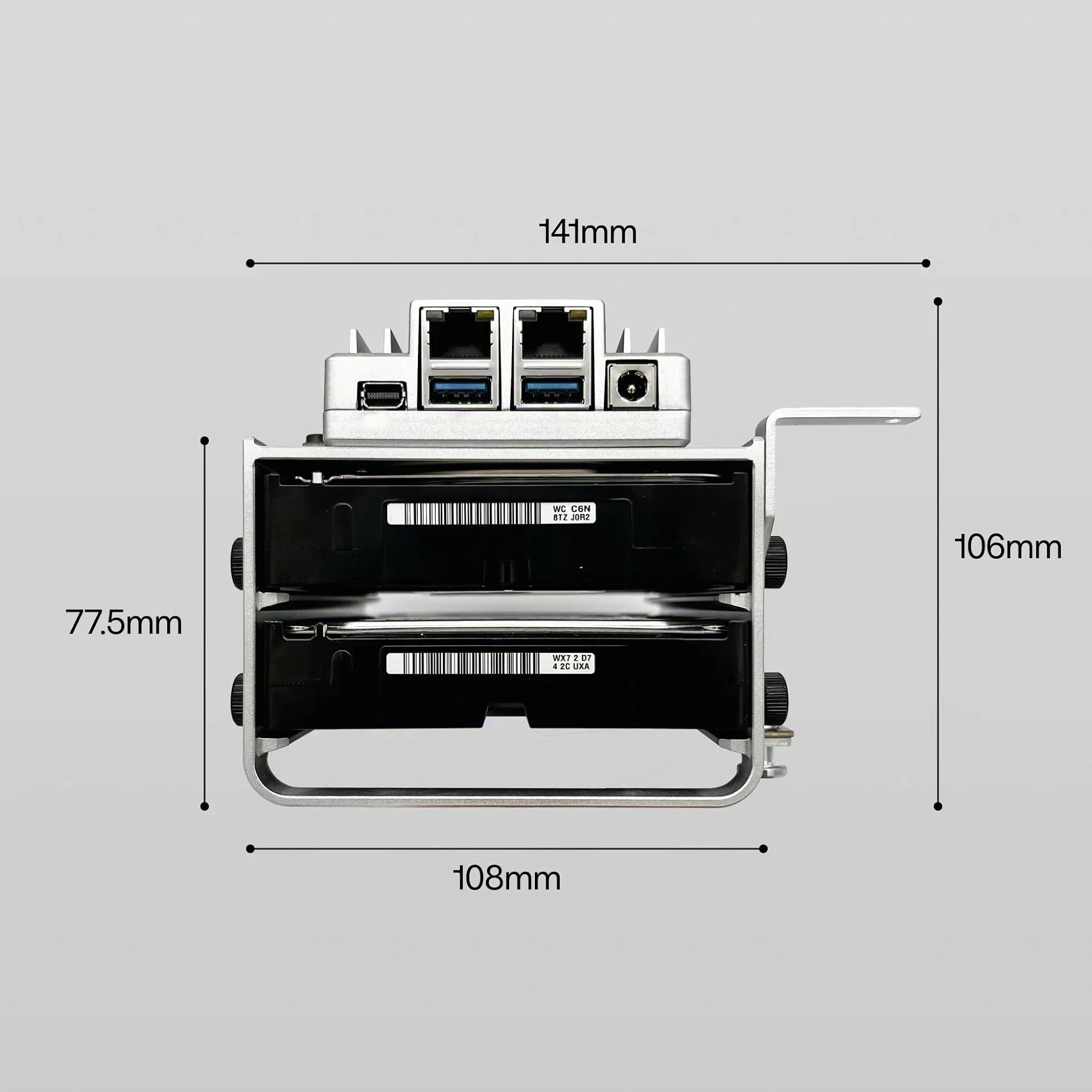 ZimaBoard 2-Bay HDD Rack Tray per ZimaBoard 2, Staffa di montaggio per due dischi rigidi da 3,5", Lega di alluminio, Telaio NAS / Server domestico compatto, Installazione semplice