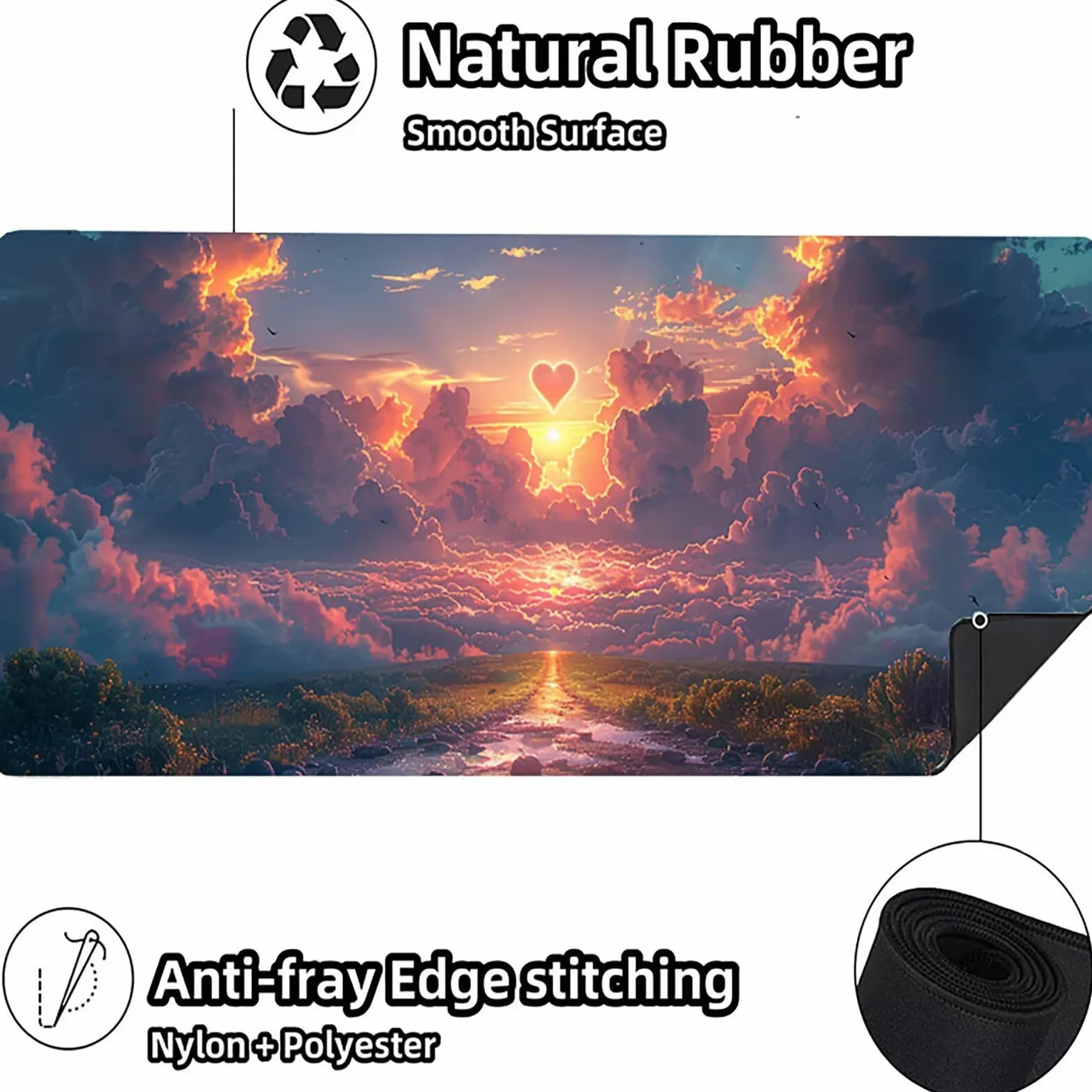 Tappetino Mouse XXL 1500 x 800 mm, Tappetino Mouse Nuvola, Gaming Mousepad Migliorare la Velocità e la Precisione, Mouse Pad con Base in Gomma Antiscivolo, Ufficio Accessori Gaming, Bianco 9-9153