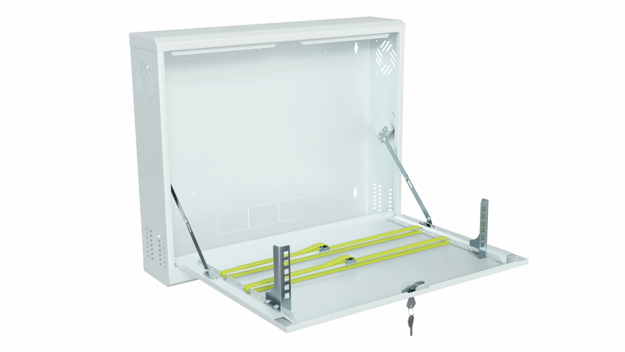 Armadio Rack 19 Pollici 2U in Metallo per Impieghi Gravosi con Custodia Chiudibile a Chiave
