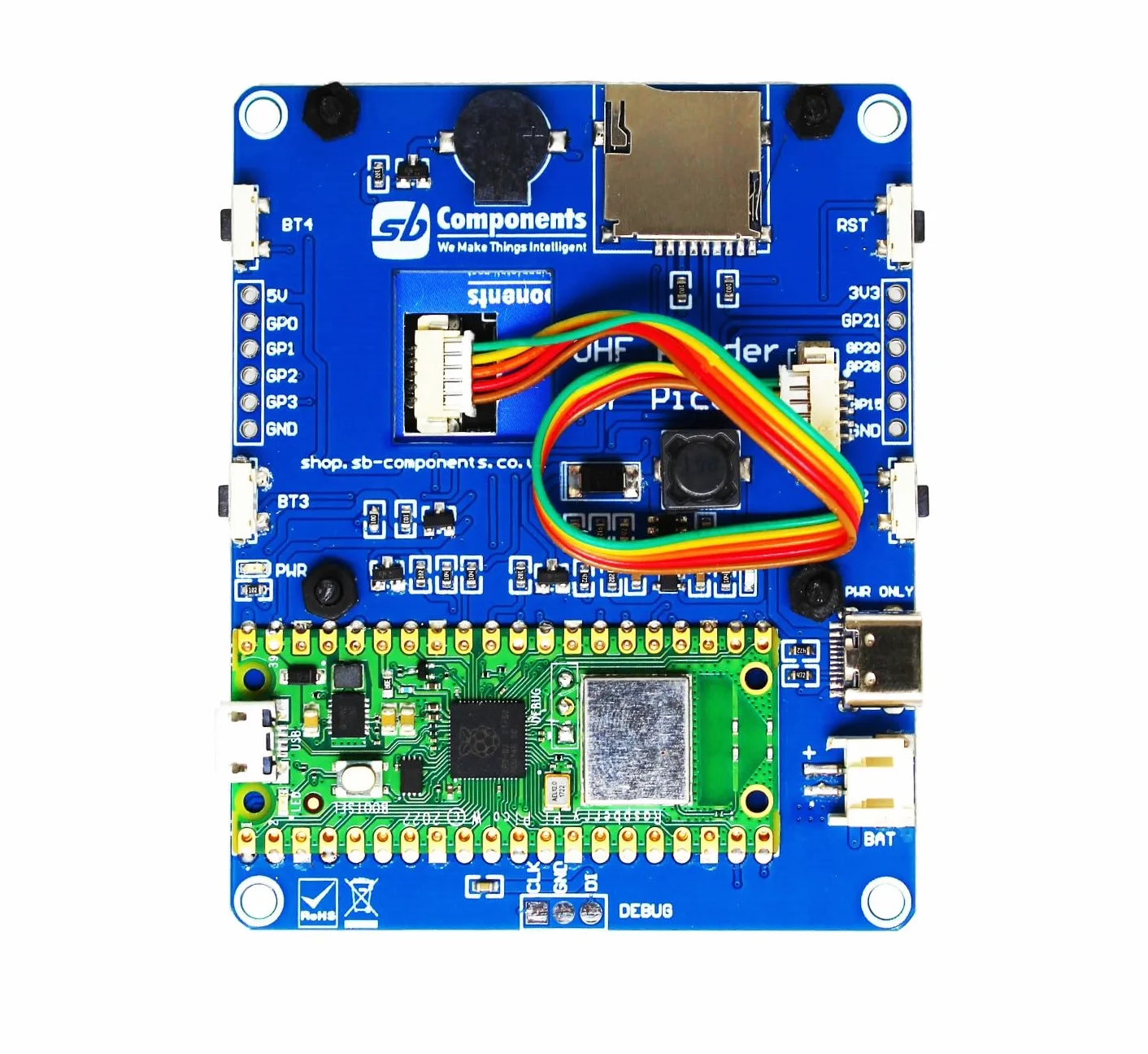Lettore RFID UHF ad altissima frequenza basato su Raspberry Pi Pico W, lettore RFID compatto a basso consumo energetico con display TFT da 1,14", scheda RFID RPi Pico W per leggere e scrivere UHF