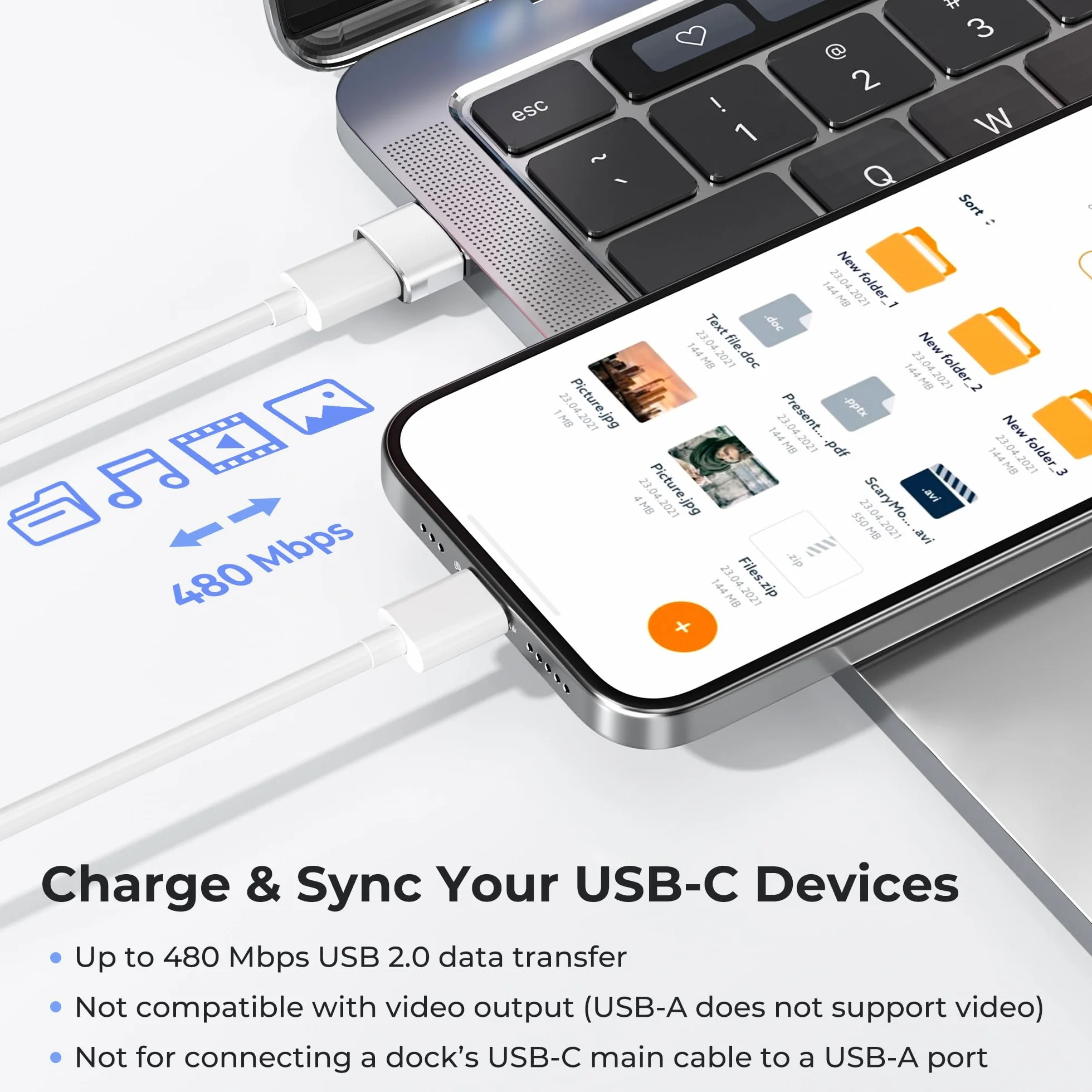 BASESAILOR Adattatore USB C a USB per iPhone 17 16 e Pro Max 2Pezzi，USBC Femmina a USBA Maschio per Apple 15 14,iPad 10 Air 7 Mini,Airpods 4 3,Apple Watch iWatch,Samsung Galaxy Z Flip Fold S26 S25 A56