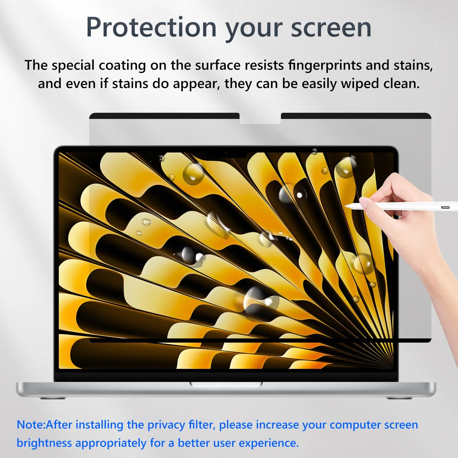 Filtro Schermo Privacy per MacBook Air 15 Pollici M5/M4/M3/M2 (2026/2025/2024/2023), Magnetico Pellicola Filtro Anti-Spia Rimovibile per MacBook Air 15" M5