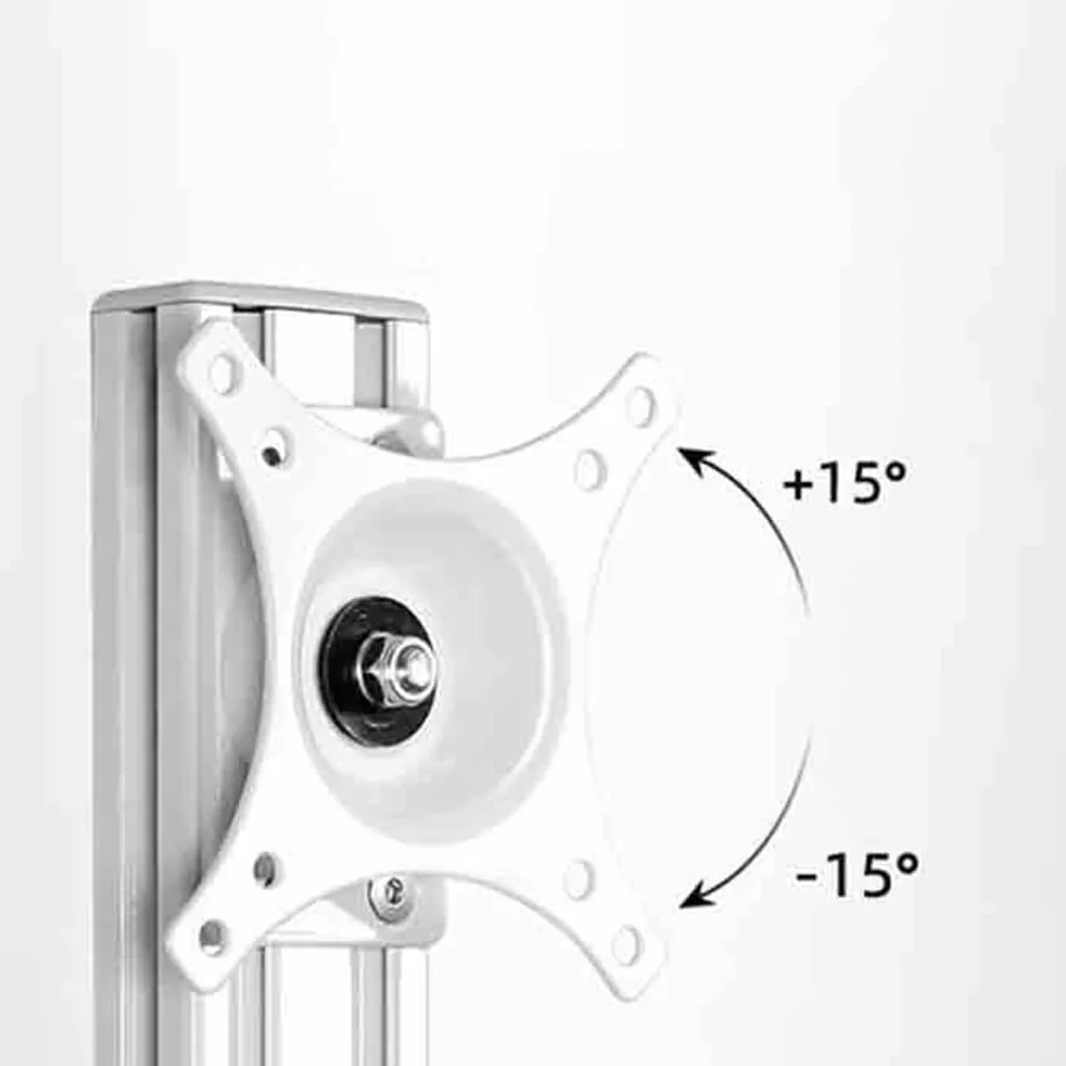 Supporto da Parete per Monitor da Ufficio con Braccio A Doppia Sezione E Vassoio Integrato, Adatto A Schermi da 15 A 27 Pollici. Accessori da Scrivania.