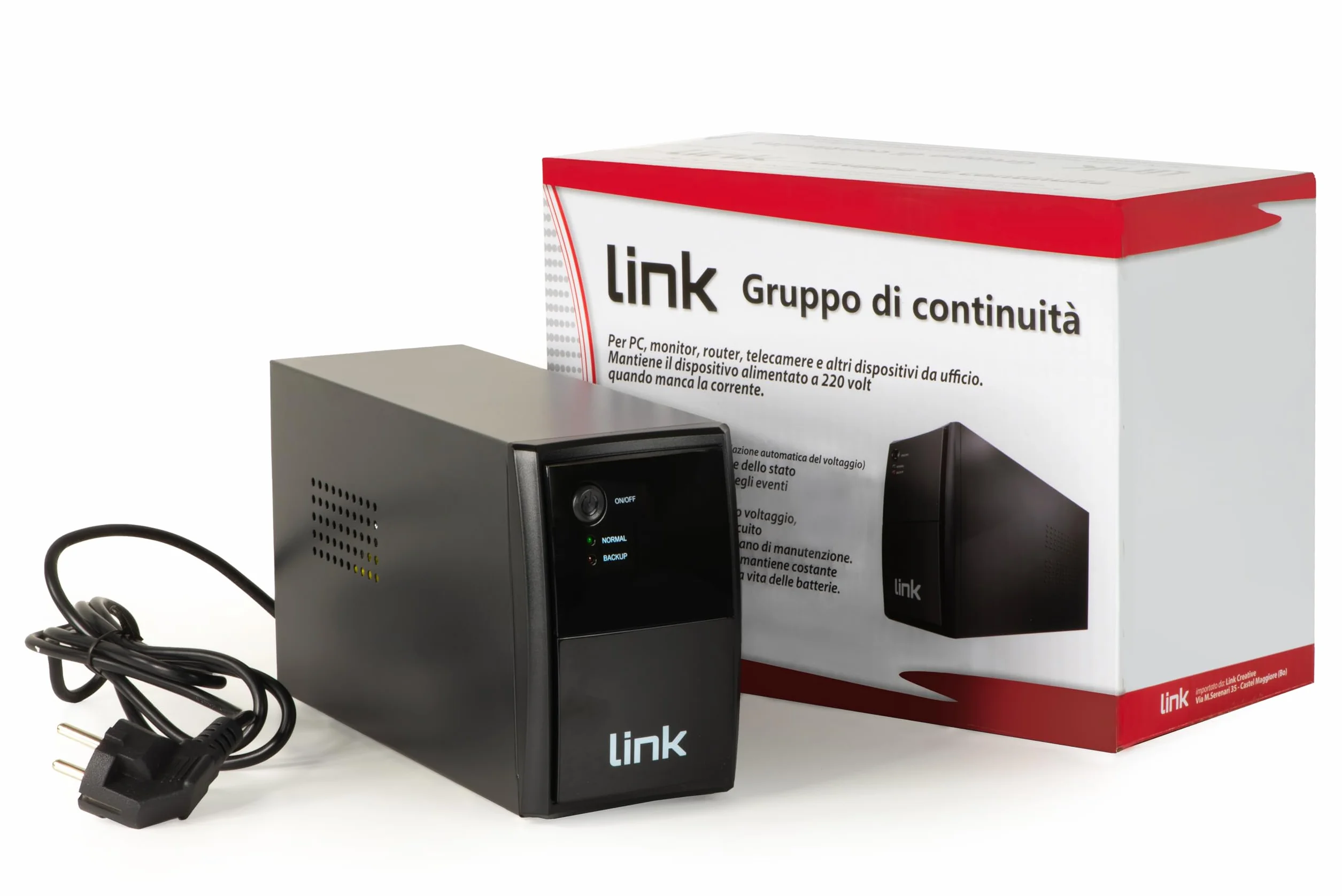 LINK LKUPS500 UPS gruppo di continuità Line interactive 12V/4,5Ah due prese Schuko 29,2x14x21,5 cm