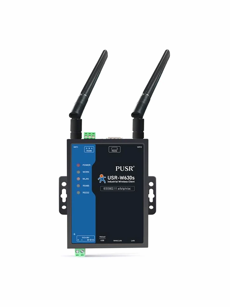 Grado industriale Dual Band WIFi5 client wireless Modbus Gateway MQTT 2 porte Ethernet seriale RS232 RS485 al convertitore WiFi USR-W630s