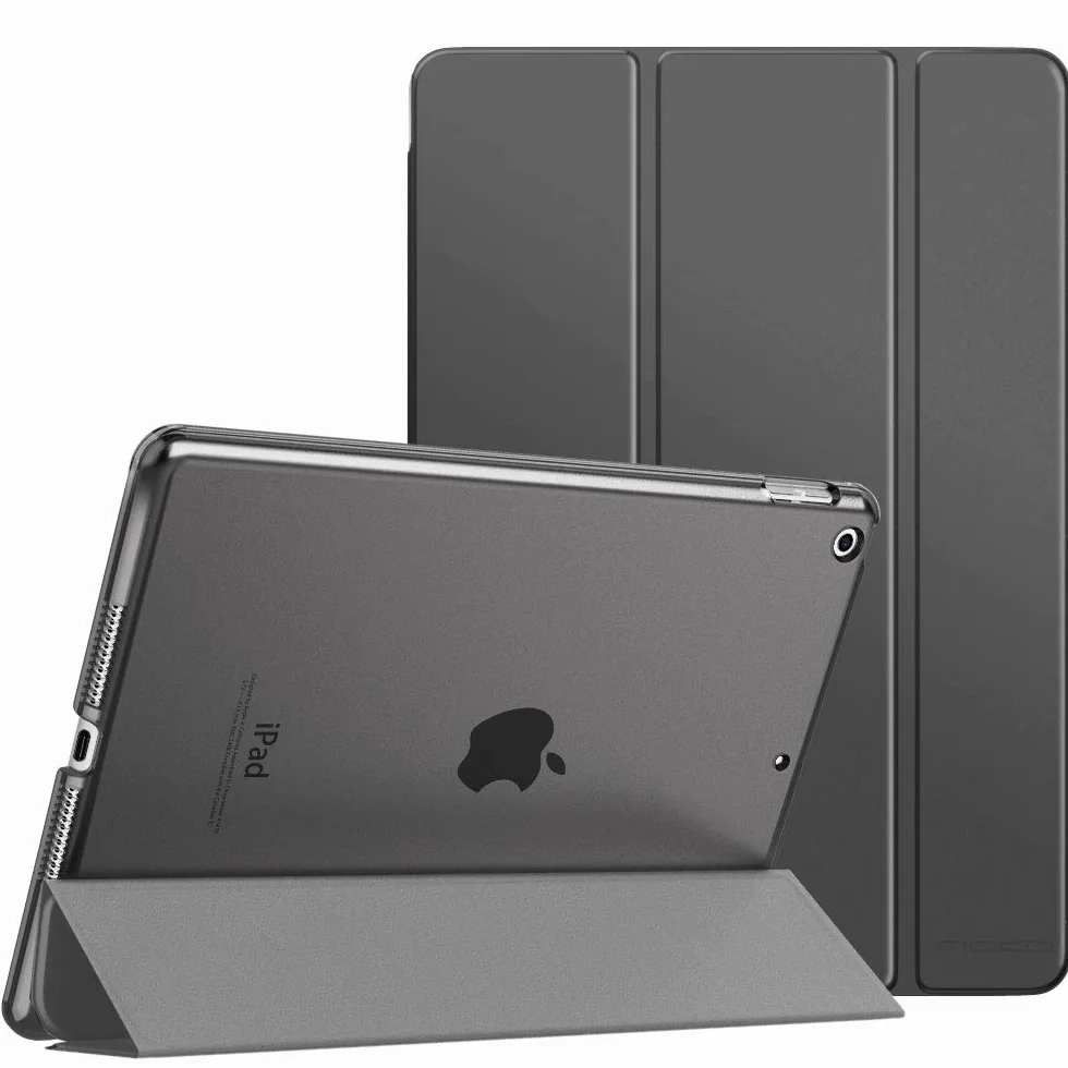 MoKo Custodia iPad 9a 8a 7a Generazione 2021 2020 2019 10.2, Sottile Supporto Protezione Posteriore Satinata Traslucida Grigio Siderale