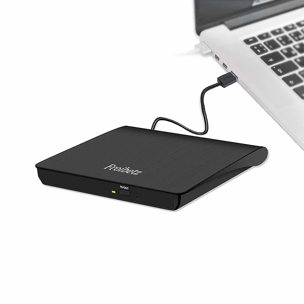 Masterizzatore DVD CD Externo Unità USB 3.0 DVD-R CD-RW Dispositivo Lettore di Schede Portatile Ultra Slim External Disc con Mac/OS/XP/Win11/Win10/Win7/Win8 (Black)