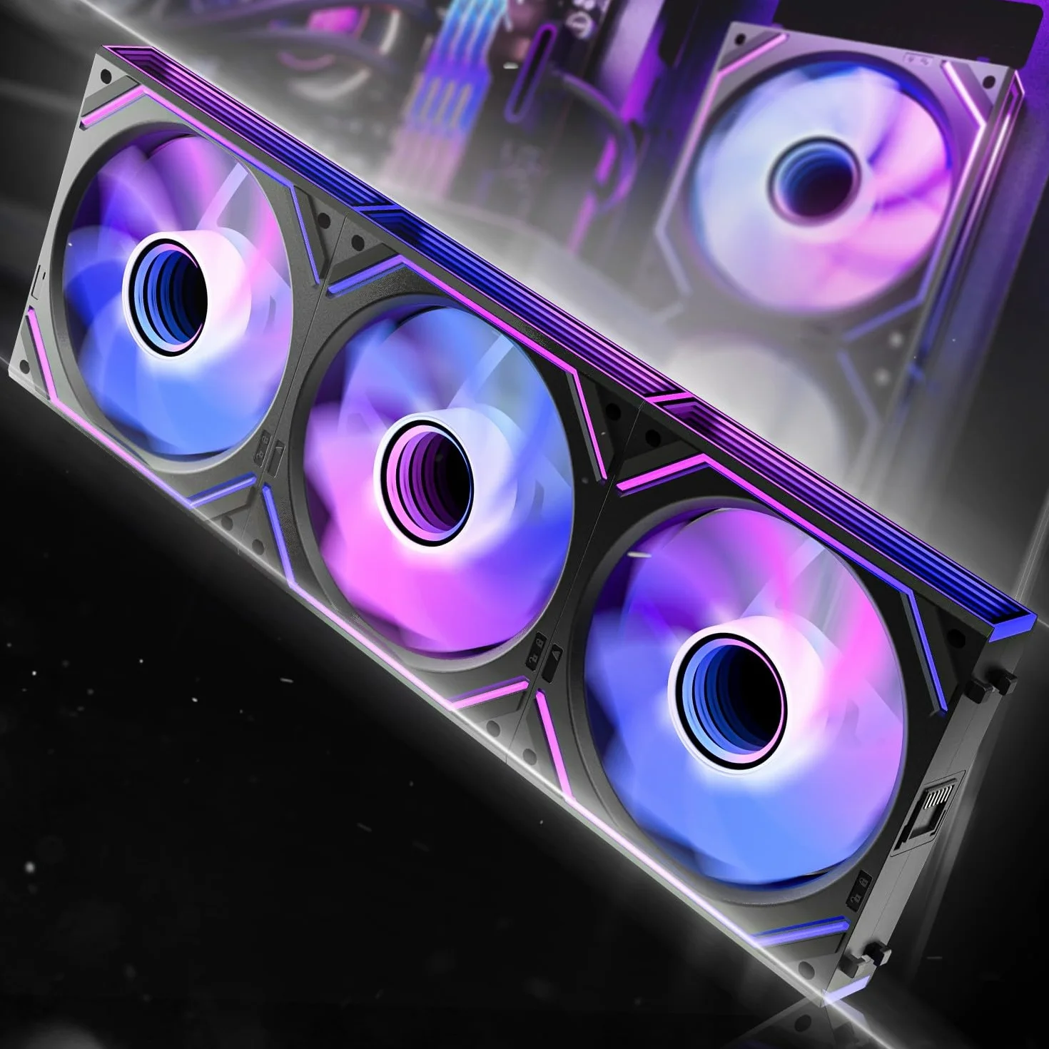 AsiaHorse Dawn Pro RGB 3 ventole per pc, 120 mm, reverse, daisy chain, Infinity Mirror, HDB, 71 CFM, 1850 r/min, 2,6 mm H2O, cavo PWN 4 poli e cavo ARGB 5V 3 poli, per Asus Aura, ASRock, Gigabyte