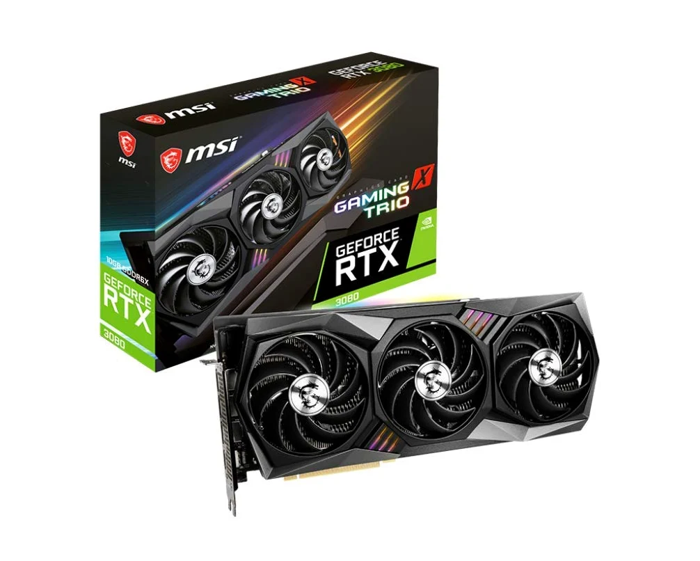 msi GeForce RTX 3080 GAMING X TRIO 10G Scheda Grafica Gaming TRI Frozr 2, TORX Fan 4.0, 10 GB GDDR6X, 320 bit, PCI Express Gen 4, DisplayPort v1.4a, HDMI 2.1, Zero Frozr, ideale per 4K, Ray tracing