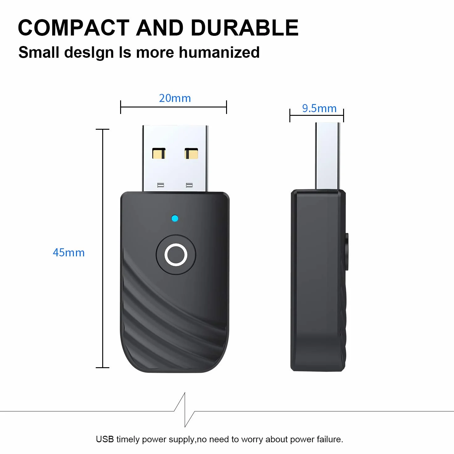 Trasmettitore e ricevitore Bluetooth 3 in 1, 3,5 mm, adattatore USB, Bluetooth, trasmettitore Bluetooth, per TV Home Sound System