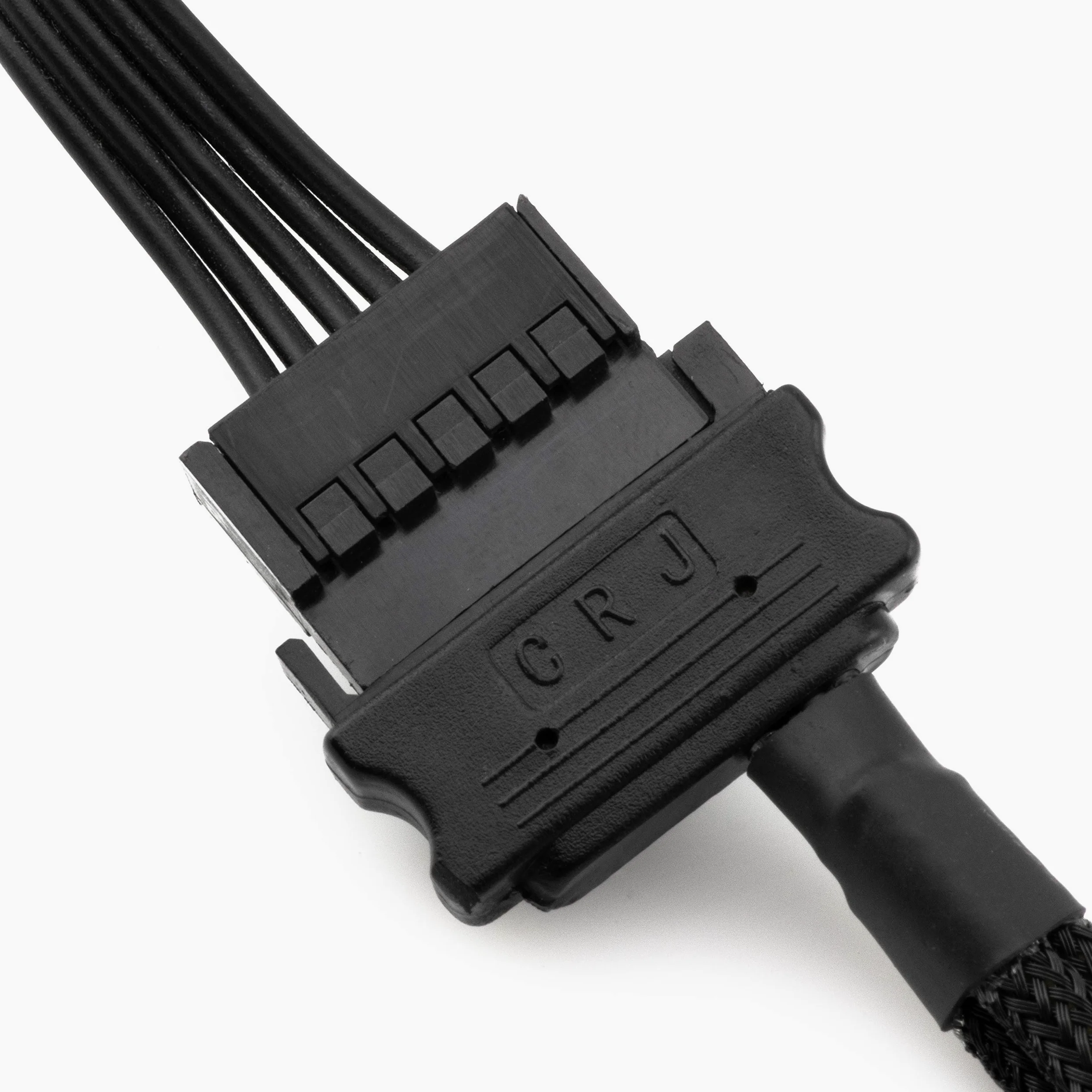 CRJ - Cavo adattatore di alimentazione per ventola SATA a 3 PC, 15 pin, 30 cm, con guaina nera, alimenta fino a tre ventole di raffreddamento per computer a 3 e 4 pin da un connettore di alimentazione