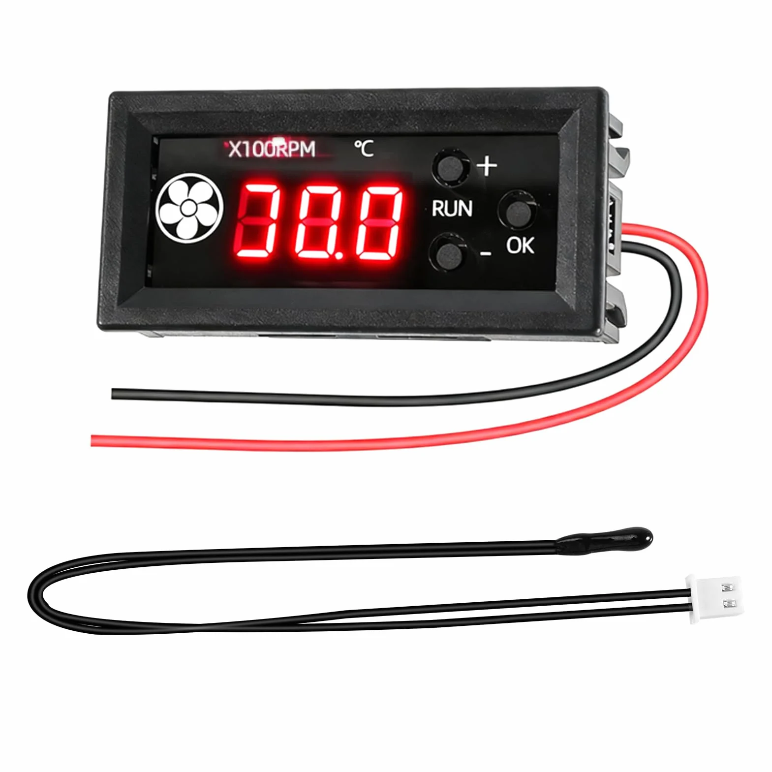 Controllo ventola DC 12 V PWM 4 pin con display digitale temperatura e velocità di rotazione – controllo della temperatura per ventola PC a 4 fili – regolatore di velocità 12 V ventilatore
