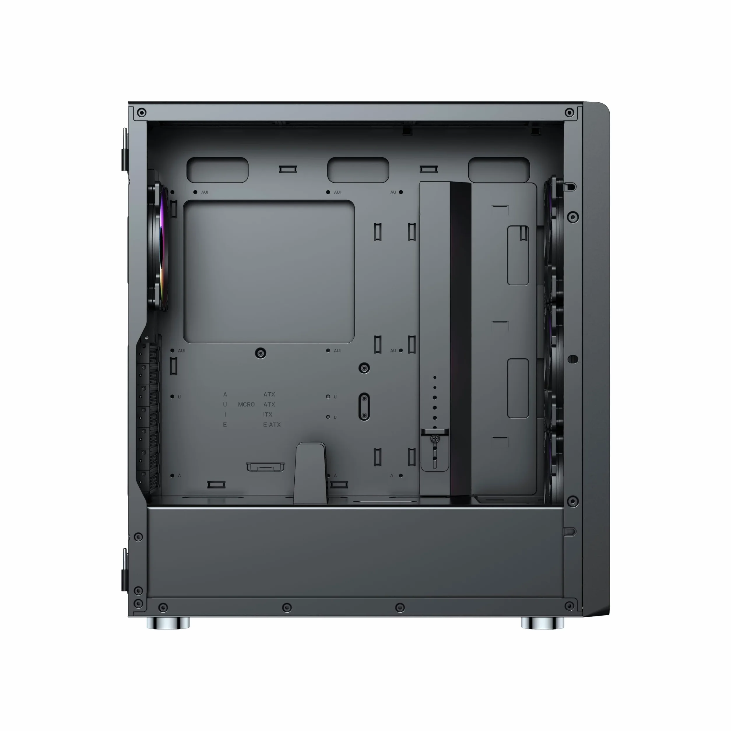 Air 100 Black Midi Tower ATX Case per PC, rete metallica, finestra laterale in vetro temperato, 4 ventole A-RGB da 120 mm preinstallate, radiatori da 360 mm, scheda madre E-ATX/ATX/mATX/ITX