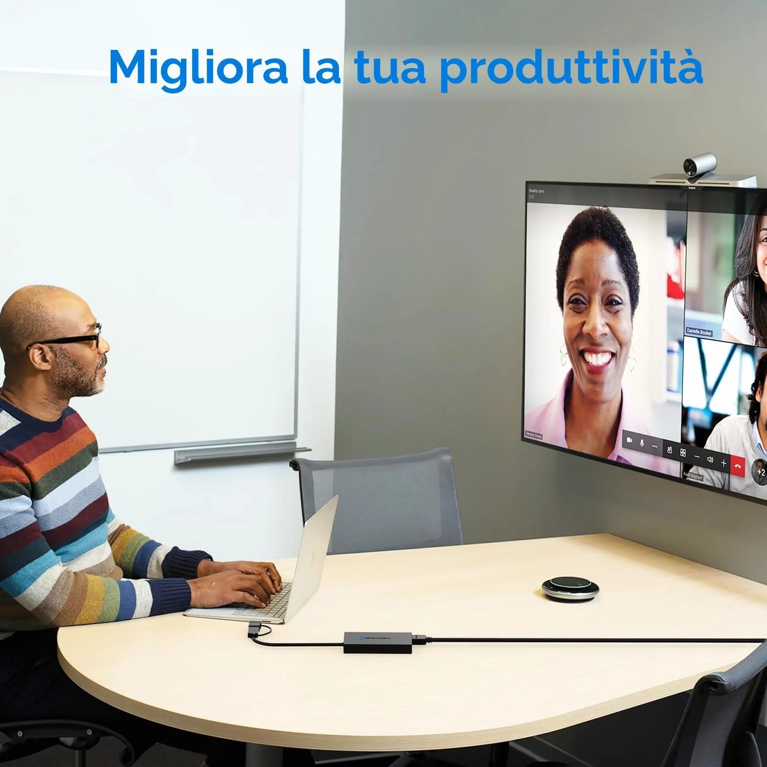 WAVLINK Adattatore da USB 3.1/USB C a Doppio HDMI, DisplayLink Dual 4K@60Hz Monitor Hub, Compatibile MacBook M1/M2/M3/M4, New MacBook Neo, Windows