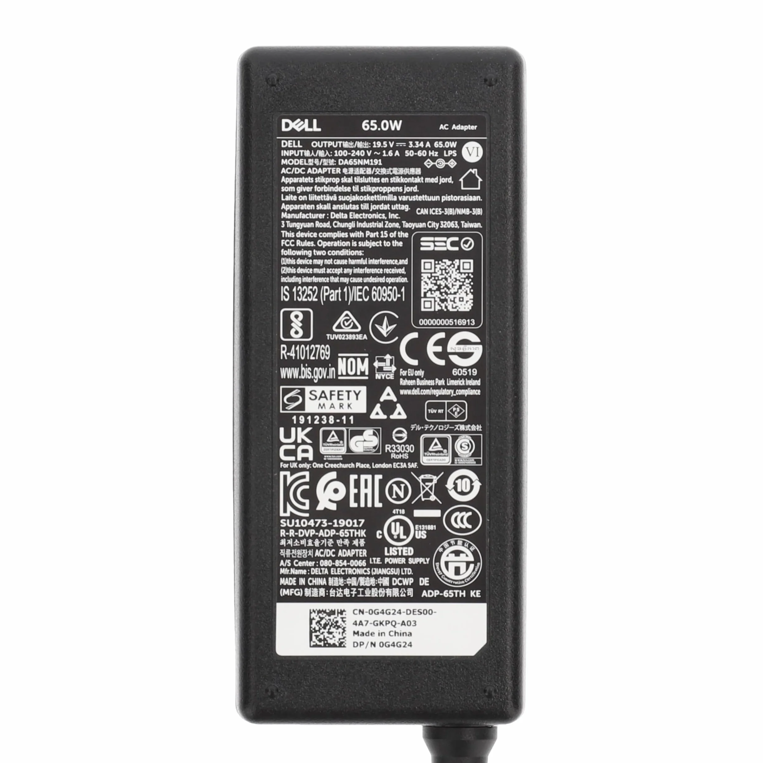 Dell Caricatore adattatore alimentazione USB 65 W 4,5 mm PA 12 HA65NS5 LA65NS2 A065R073L G6J41 MGJN9 43NY4 450-AECL Optiplex Latitude Inspiron XPS Vostro senza cavo di alimentazione di PART4YOU