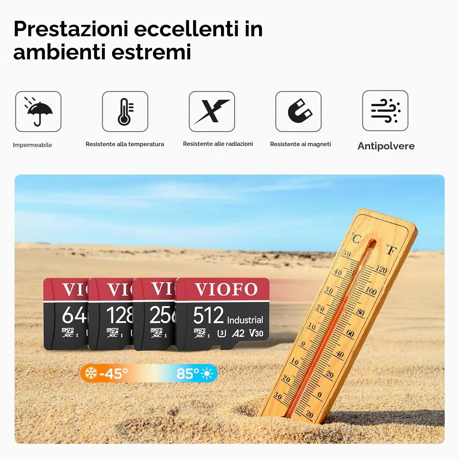 VIOFO Scheda microSD da 512 GB di qualità industriale, U3 A2 V30 ad alta velocità con adattatore, per registrazione video Ultra HD 4K, per dashcam, action camera, smartphone Android, tablet