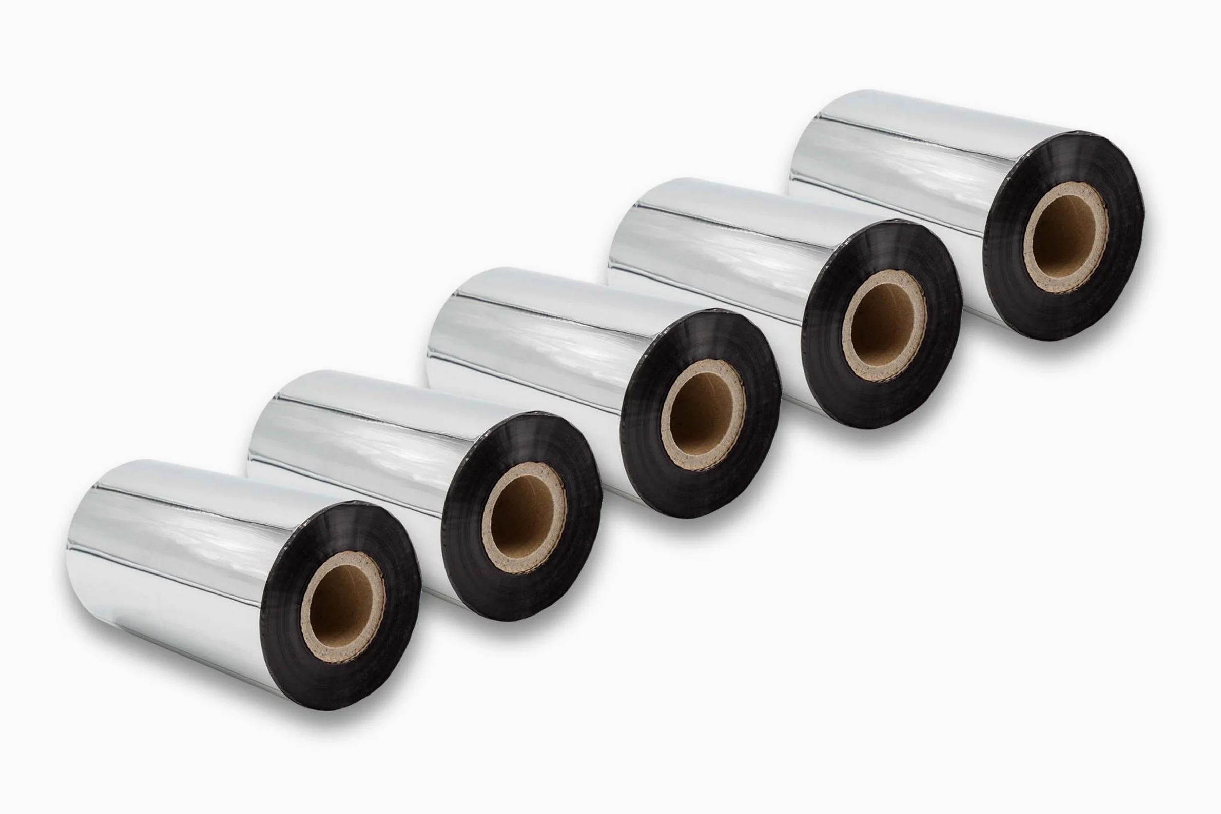 vhbw 5x nastro trasferimento termico compatibile con Godex EZ-1100 Plus, EZ-2200 Plus etichettatrice, indelebile, 110mmx300m, cera di qualità plus