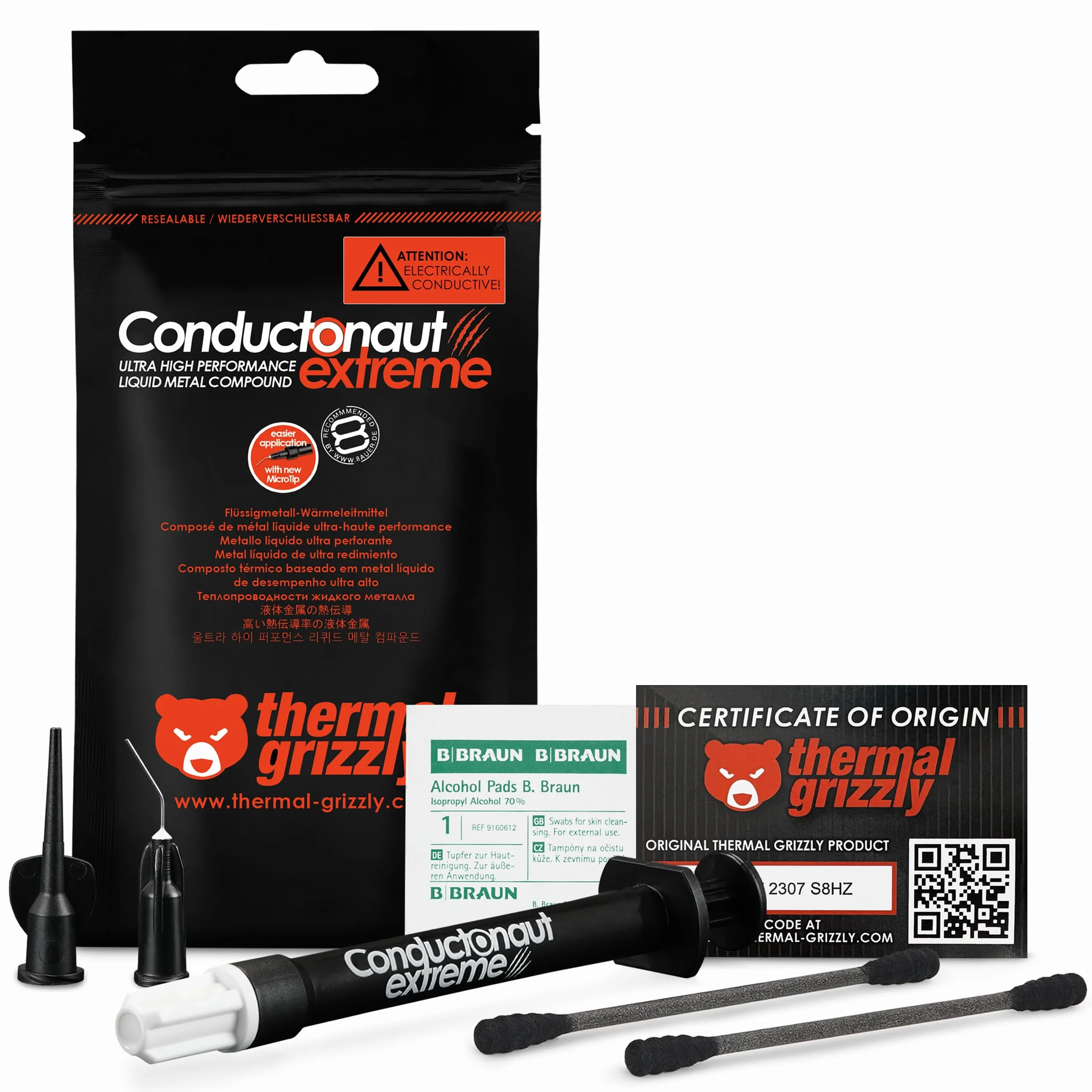 THERMAL GRIZZLY Conductonaut Extreme Flüssigmetall-Wärmeleitpaste - 1 Gramm