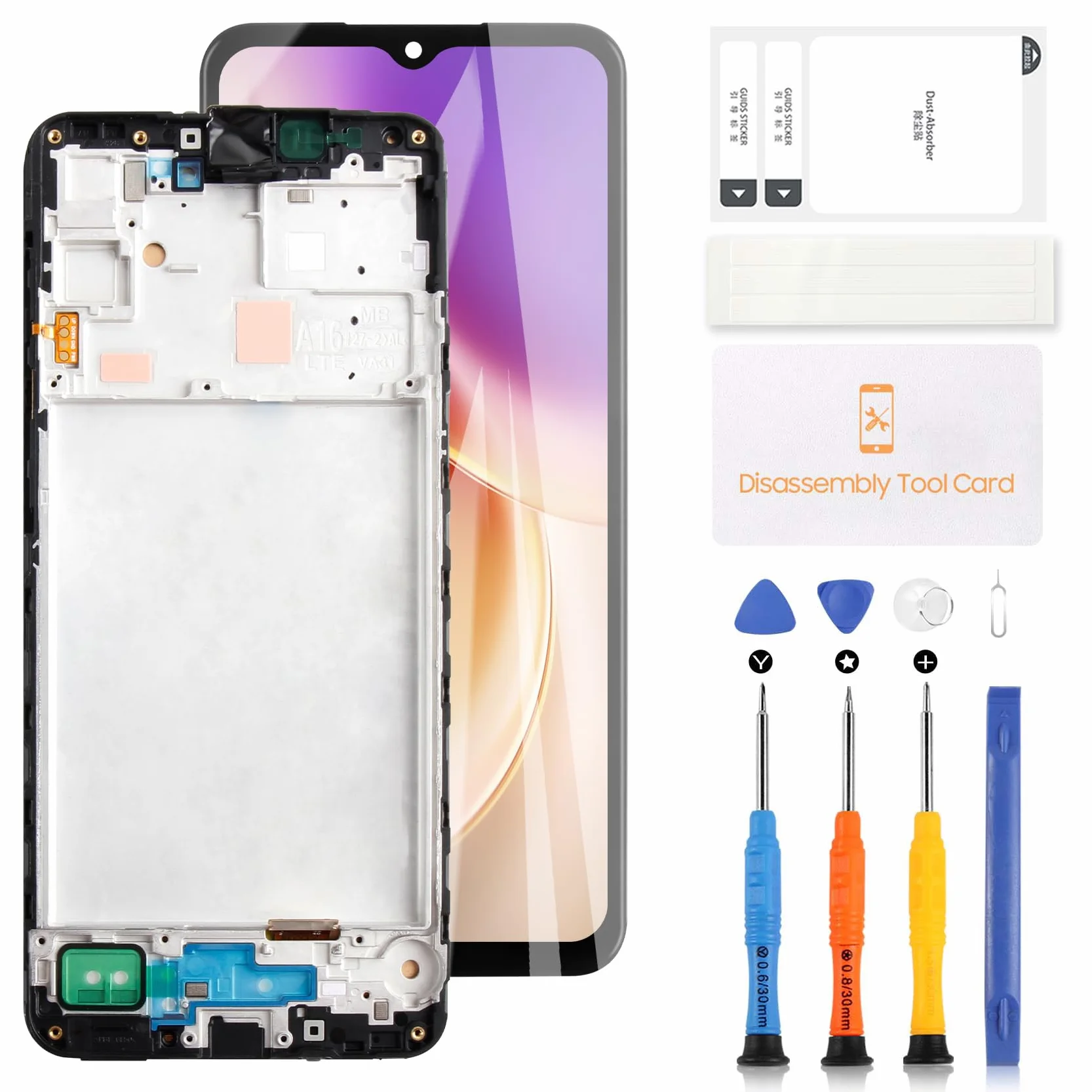 Samsung Galaxy A16 4G A165 SM-A165F A165M Display LCD Touch Screen Digitizer Full Glass Assembly Nero con Telaio