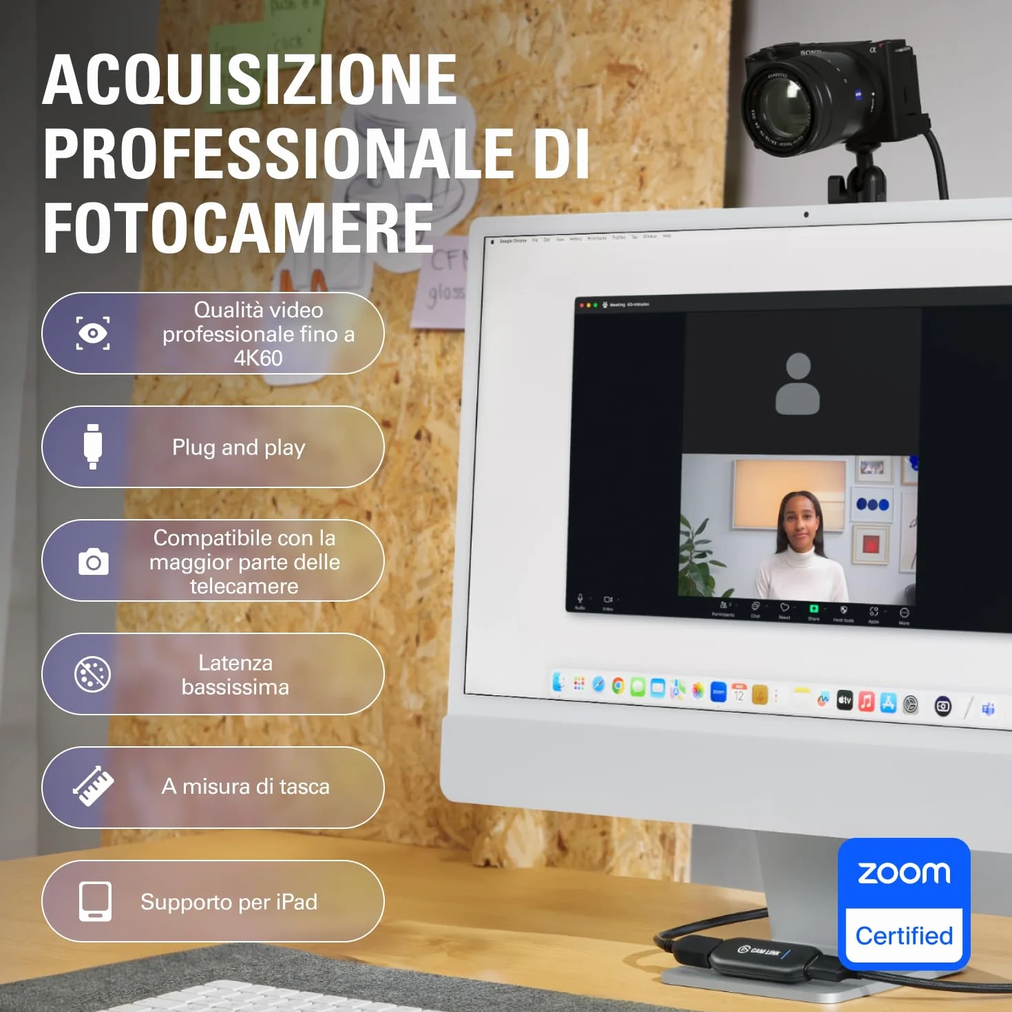 Elgato Cam Link 4K, trasmetti live, registra via DSLR, camcorder, action cam, 1080p60, 4K/30FPS, HDMI, USB 3.0, videoconferenze, home office, Zoom, Teams