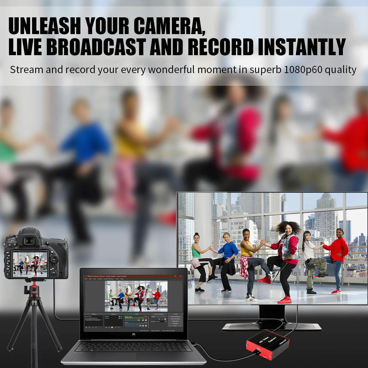 TreasLin Game Scheda di acquisizione Video USB 1080p 60fps per PS5,PS4,Switch Wii U DSLR Xbox su OBS,XSplit,Twitch,Youtube Supporta Windows,Mac,4K zero latenza HD Loopout.320.
