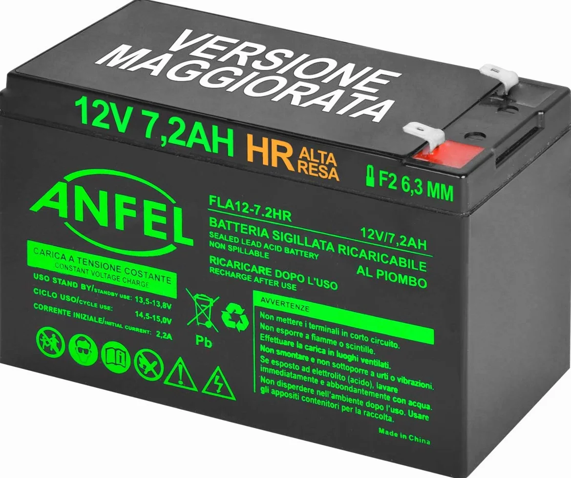 ANFEL Batteria Ricaricabile 12V 7,2 Ah HR Alta RESA da Cambio per USV APC Back-ups ES 700 ES 550 ups 750 APC RBC2 UPS 650