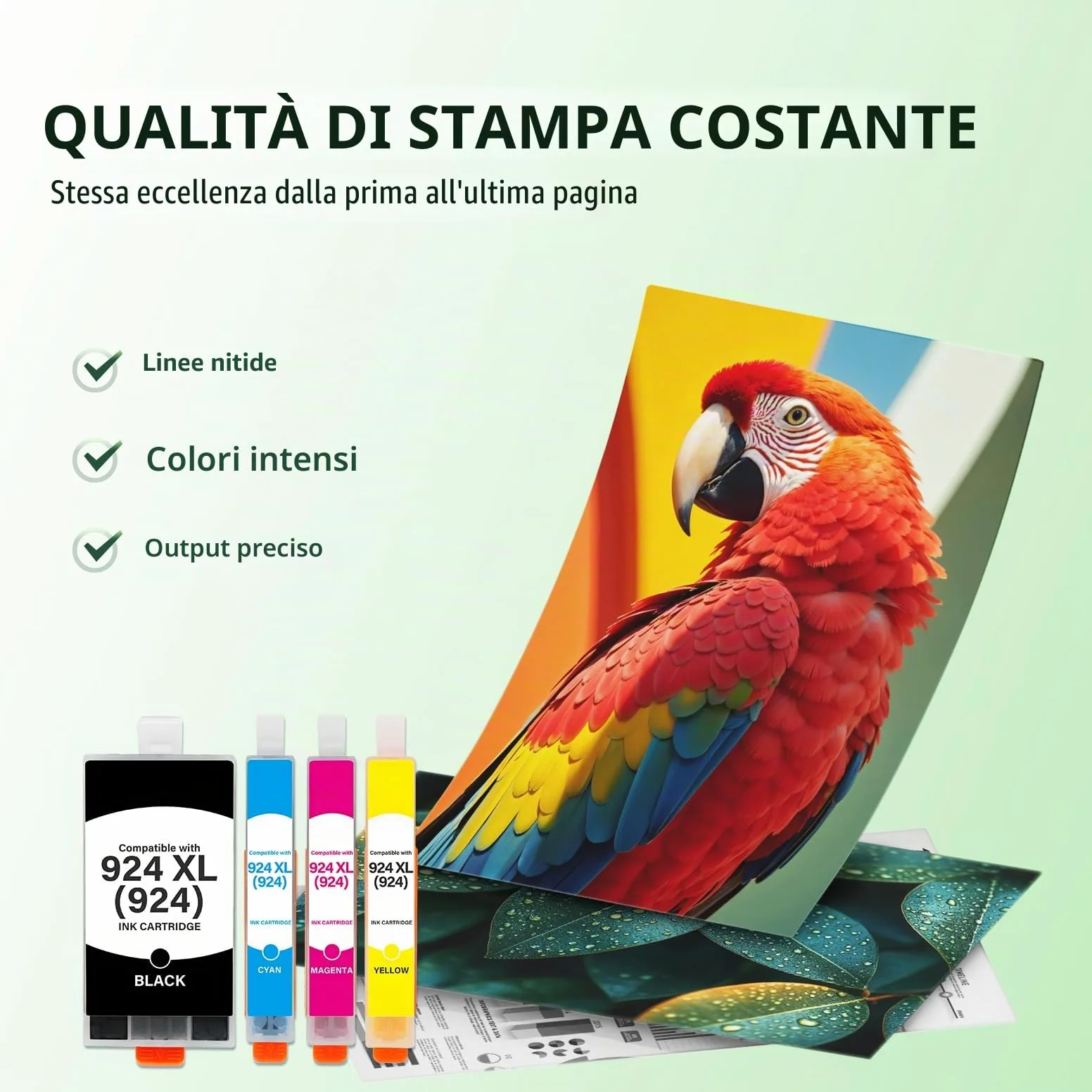 Cartucce 924 924XL con Chip Compatibili per HP 924 Cartucce XL 924XL 924e per HP OfficeJet Pro 8120e 8130e 8122e 8132e 8124e 8125e 8134e 8135e 8120 8122 8123 8130 (Nero Ciano Giallo Magenta 4-Pack)