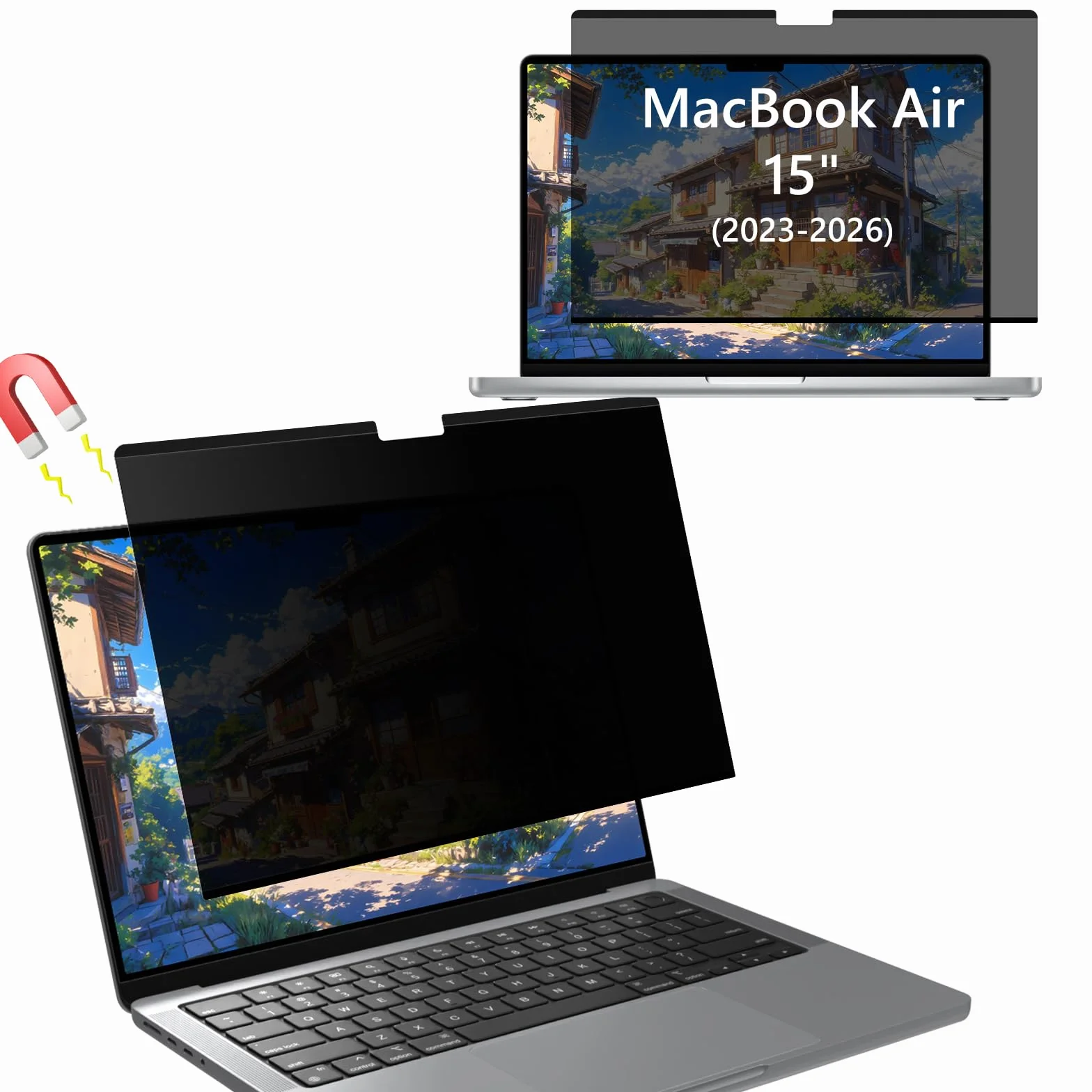 Filtro Privacy Magnético Rimovibile per MacBook Air 15 Pollici (2023-2026, M2/M3/M4/M5), Anti-Riflesso e Pellicola Privacy Luce Blu UV, Protezione Antispionaggio per MacBook Air 15"