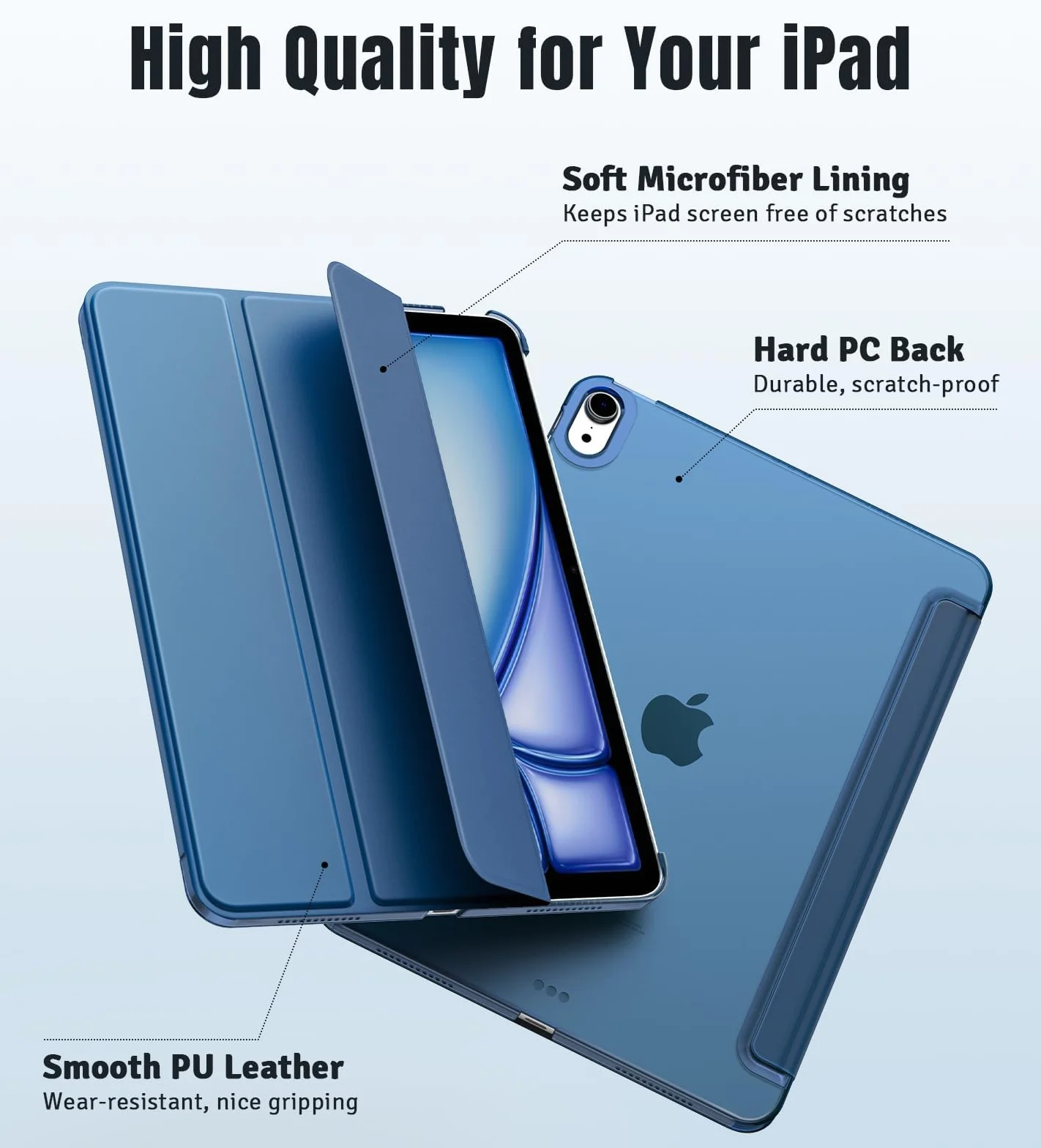 TiMOVO Cover iPad Air 11 Pollici M4 2026 M3 2025 M2 2024 Custodia 10,9 Pollici Blu Abisso